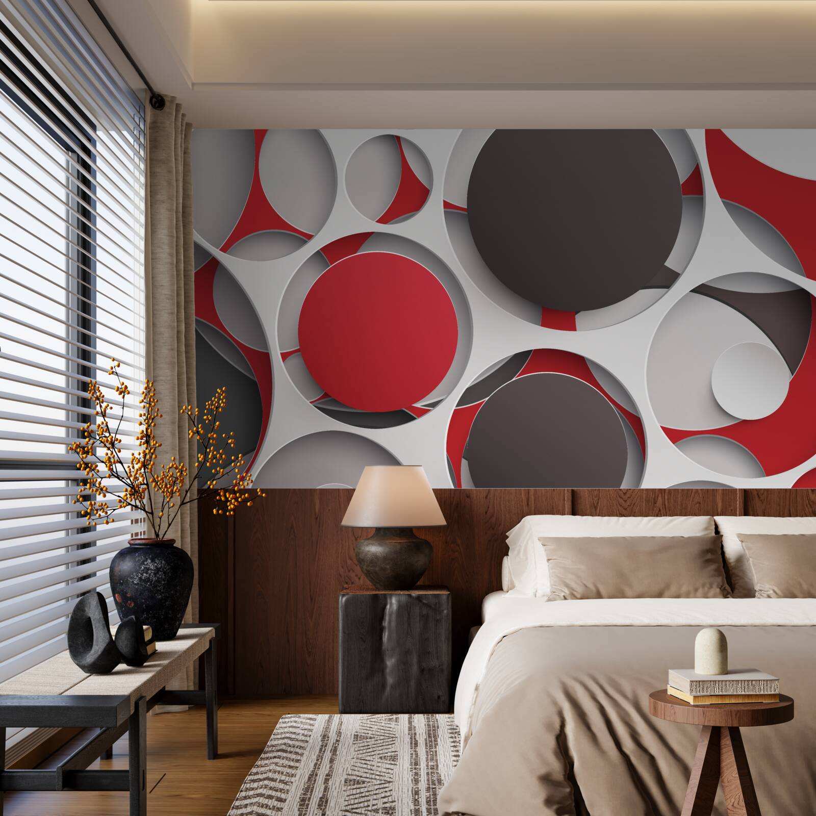 Fototapeta sieťovina s farebnými kruhmi