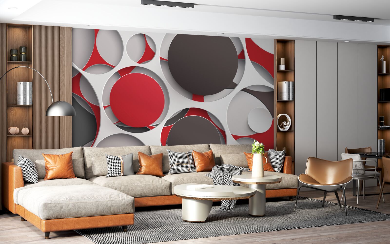 Fototapeta sieťovina s farebnými kruhmi