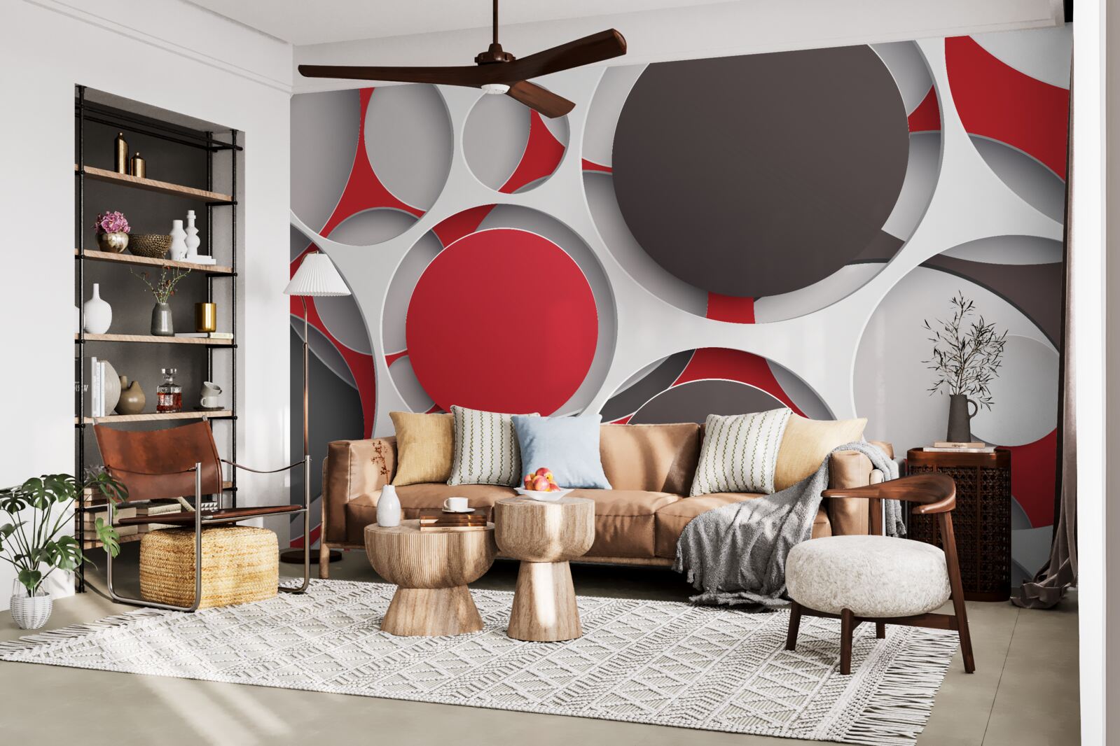 Fototapeta sieťovina s farebnými kruhmi