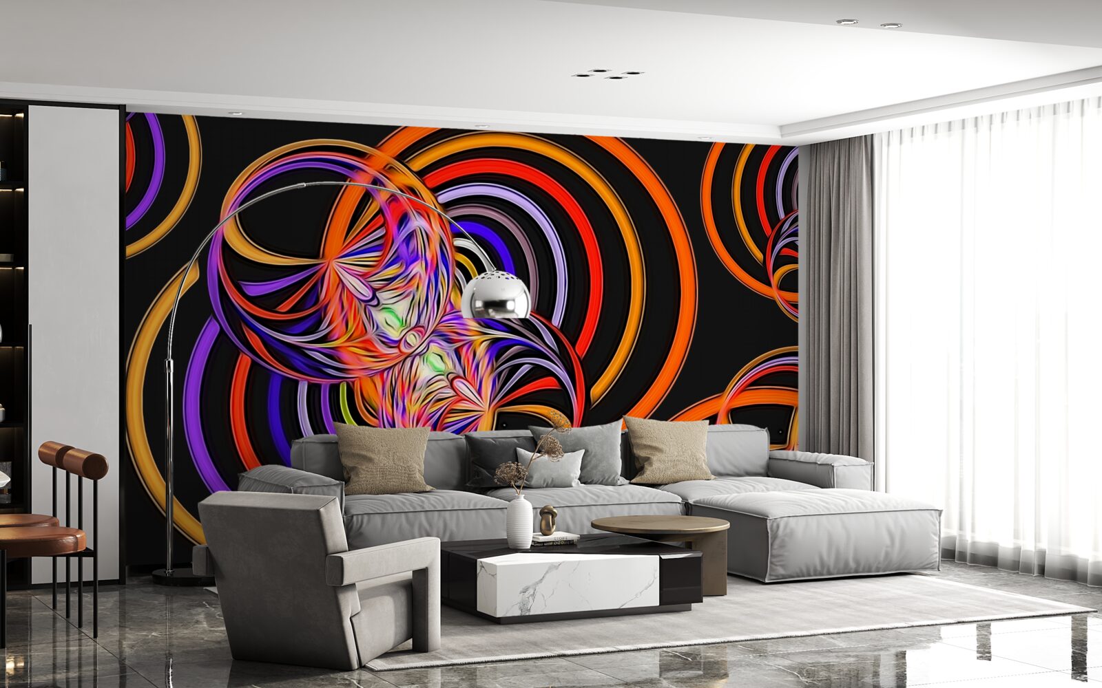 Fototapeta krúžky plné farebných bubliniek