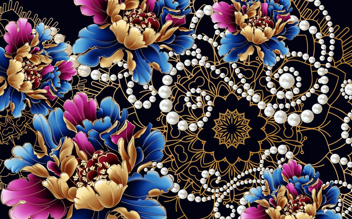 Fototapeta šperky a kvety vytvárajú abstraktný set