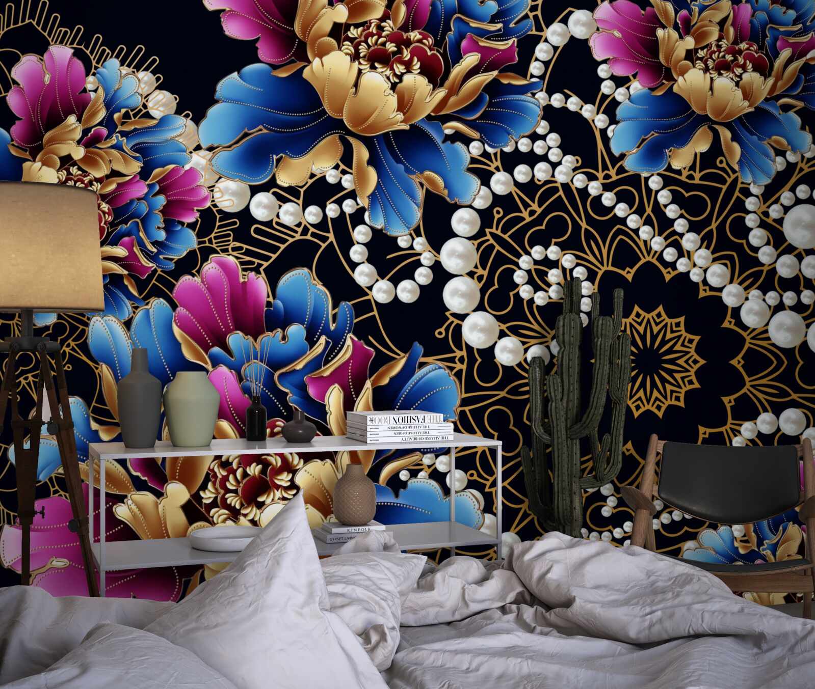 Fototapeta šperky a kvety vytvárajú abstraktný set