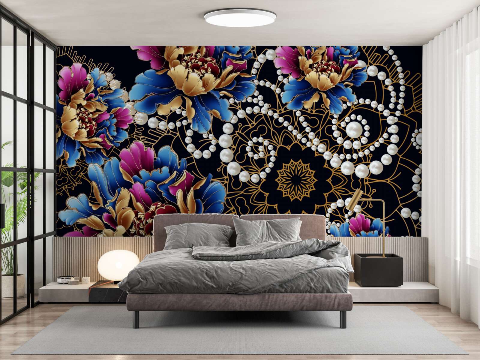 Fototapeta šperky a kvety vytvárajú abstraktný set