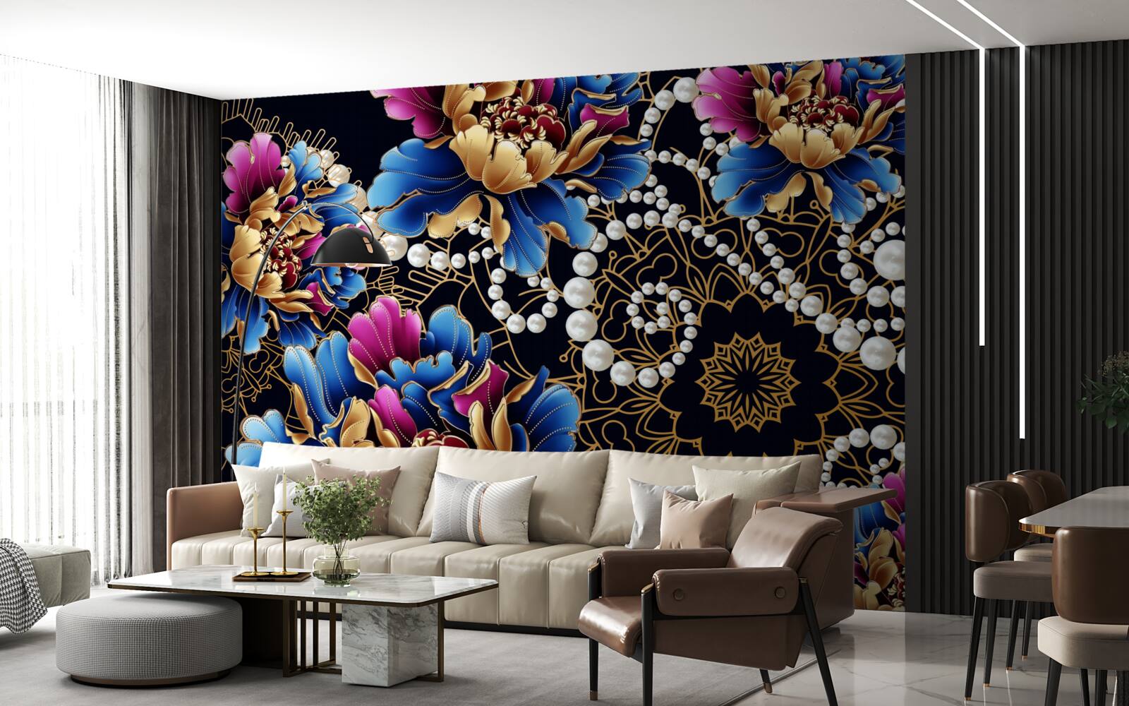 Fototapeta šperky a kvety vytvárajú abstraktný set