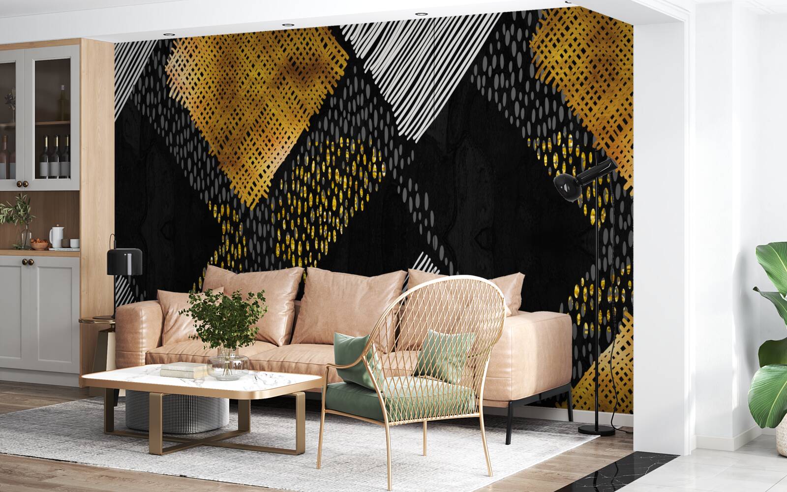 Fototapeta horské štíty, čierne a zlaté