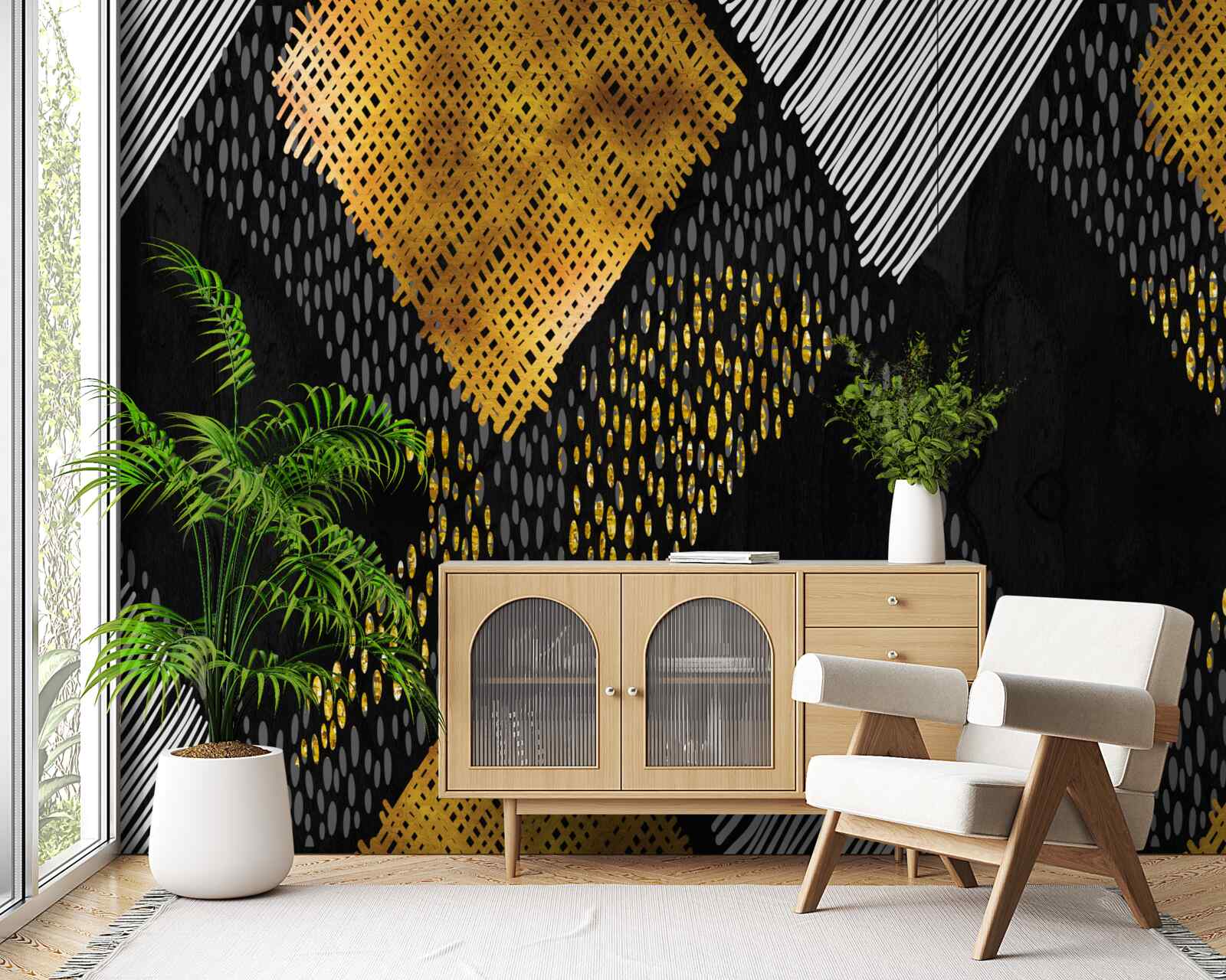 Fototapeta horské štíty, čierne a zlaté