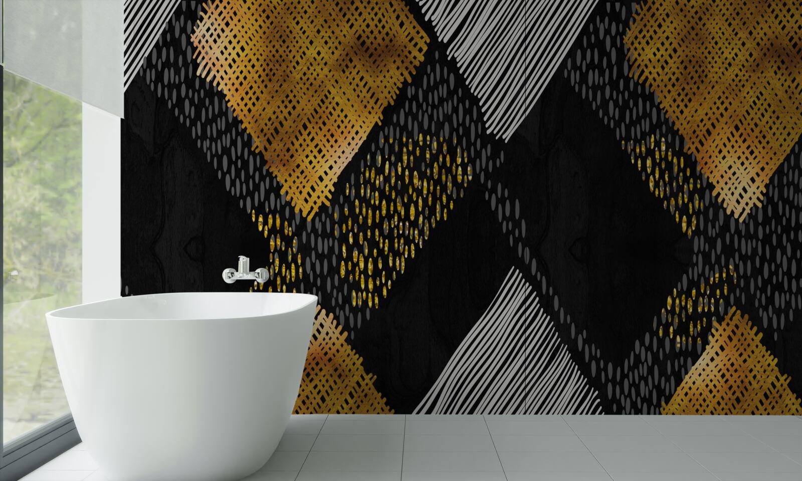 Fototapeta horské štíty, čierne a zlaté