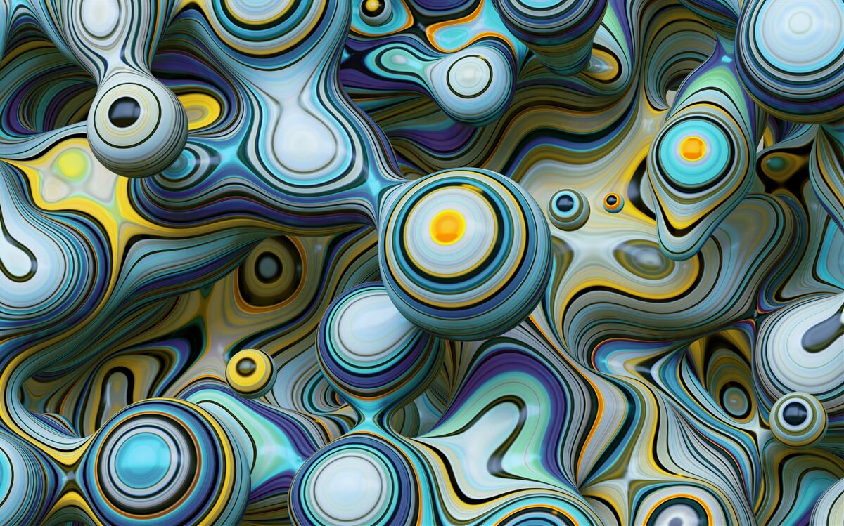 Fototapeta abstraktné obrazy loptičiek a jasných lúčov