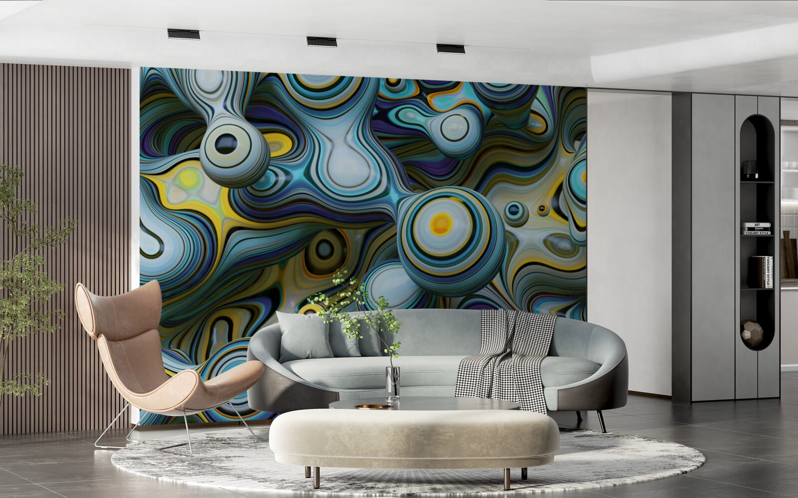 Fototapeta abstraktné obrazy loptičiek a jasných lúčov