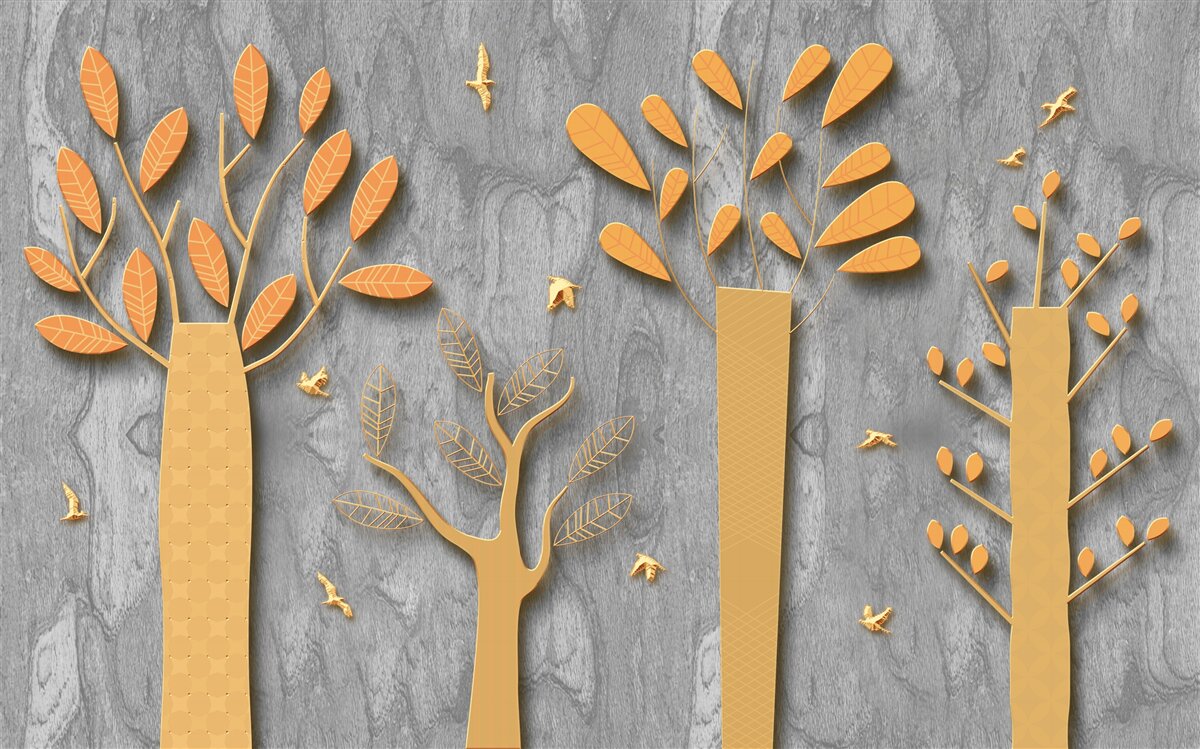 Fototapeta zlatá abstrakcia jesenného lesa