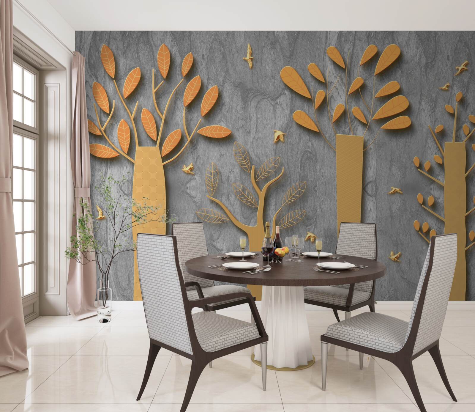 Fototapeta zlatá abstrakcia jesenného lesa