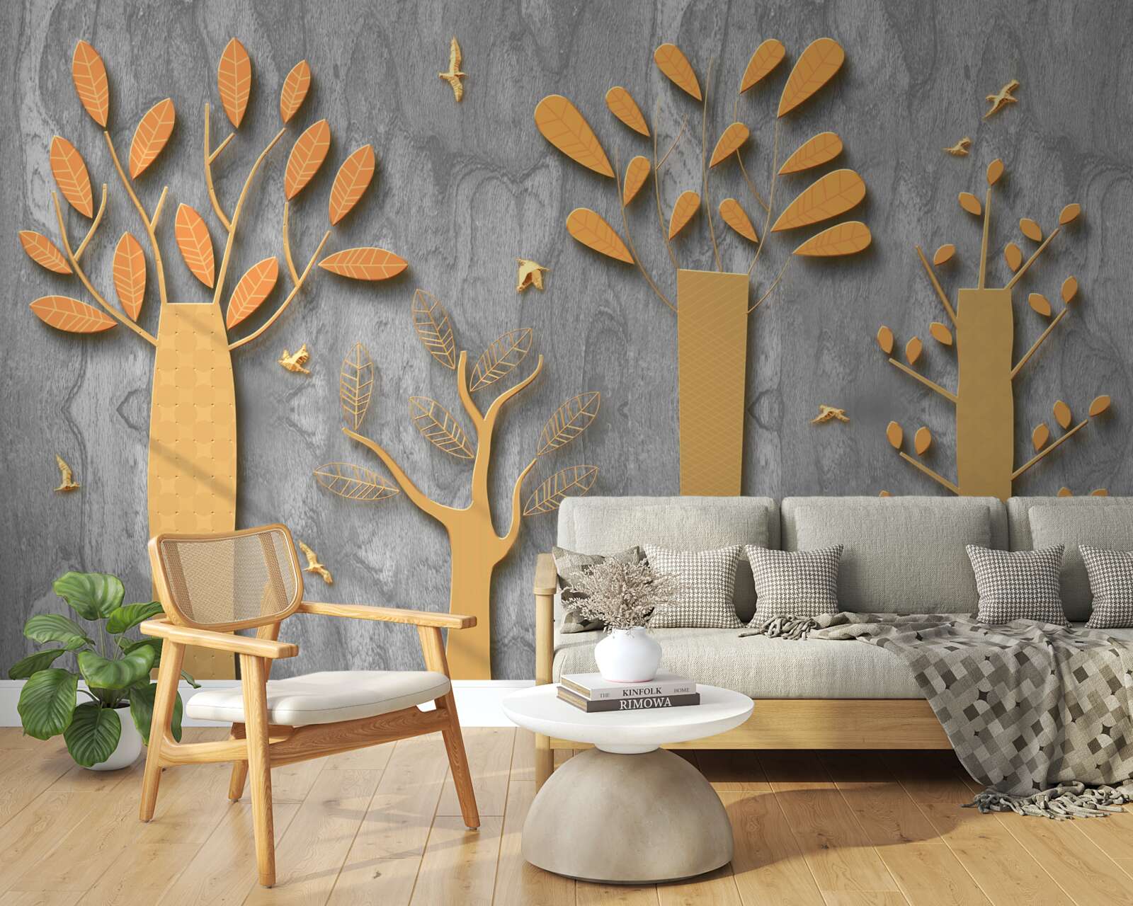 Fototapeta zlatá abstrakcia jesenného lesa