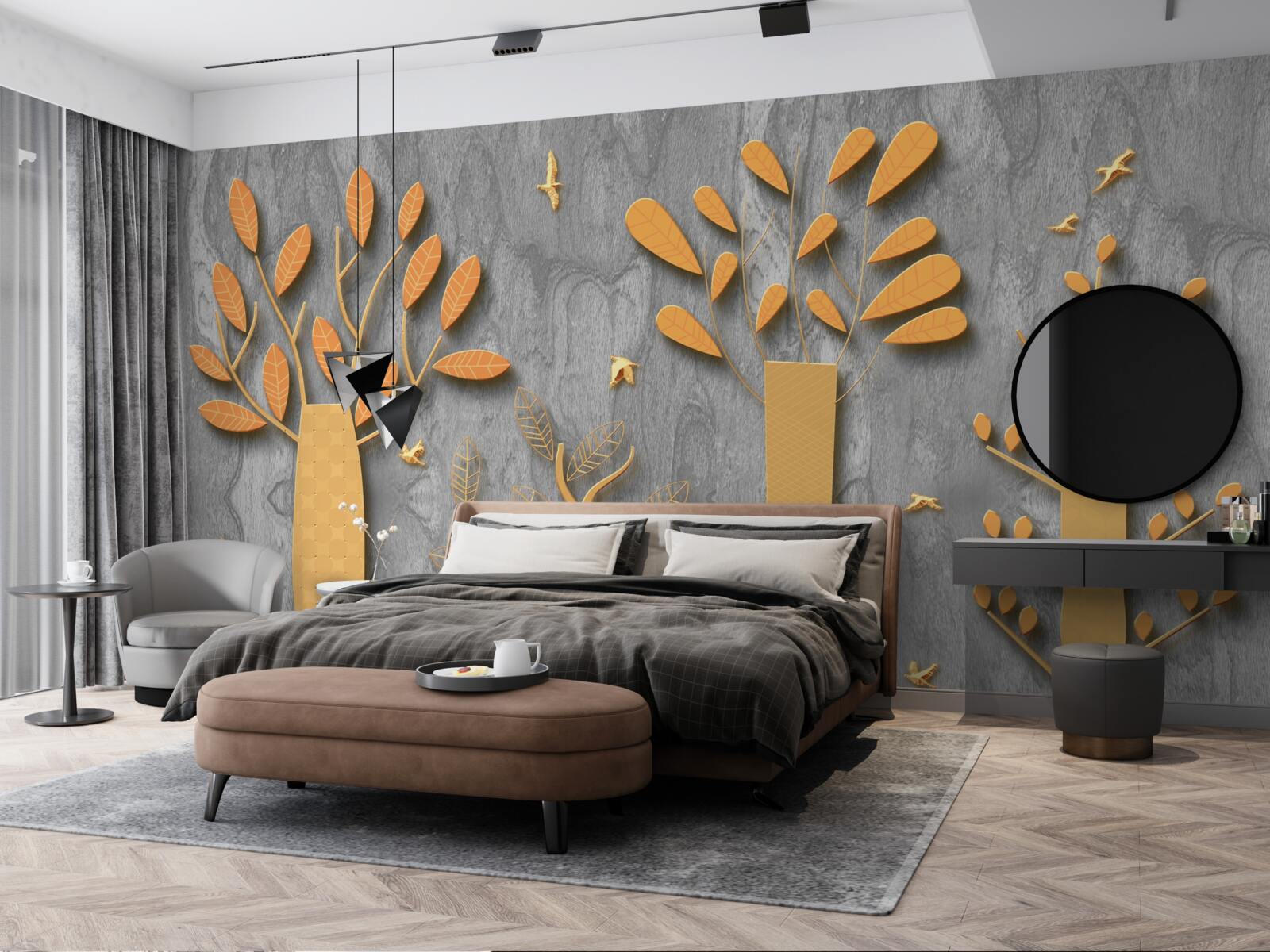 Fototapeta zlatá abstrakcia jesenného lesa