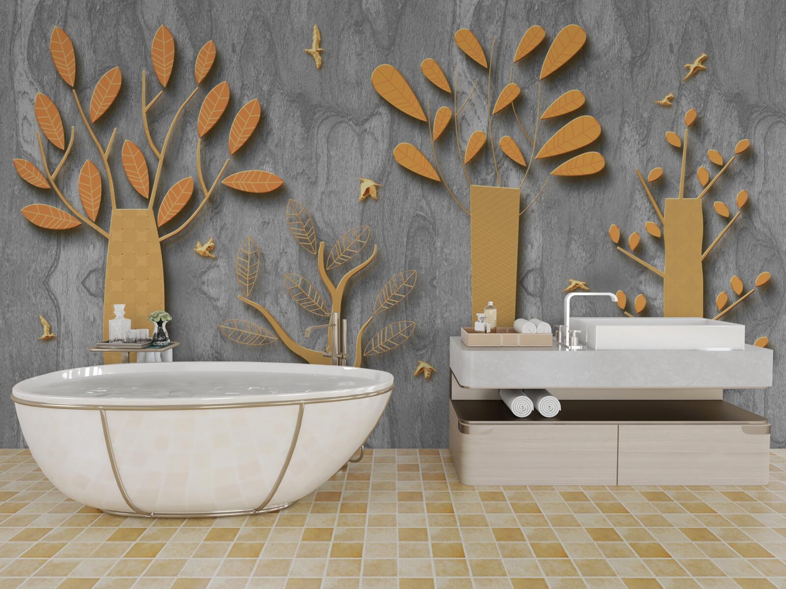 Fototapeta zlatá abstrakcia jesenného lesa