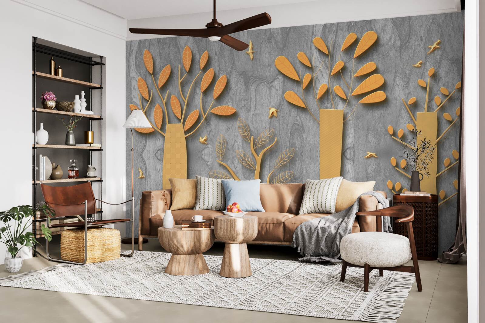 Fototapeta zlatá abstrakcia jesenného lesa