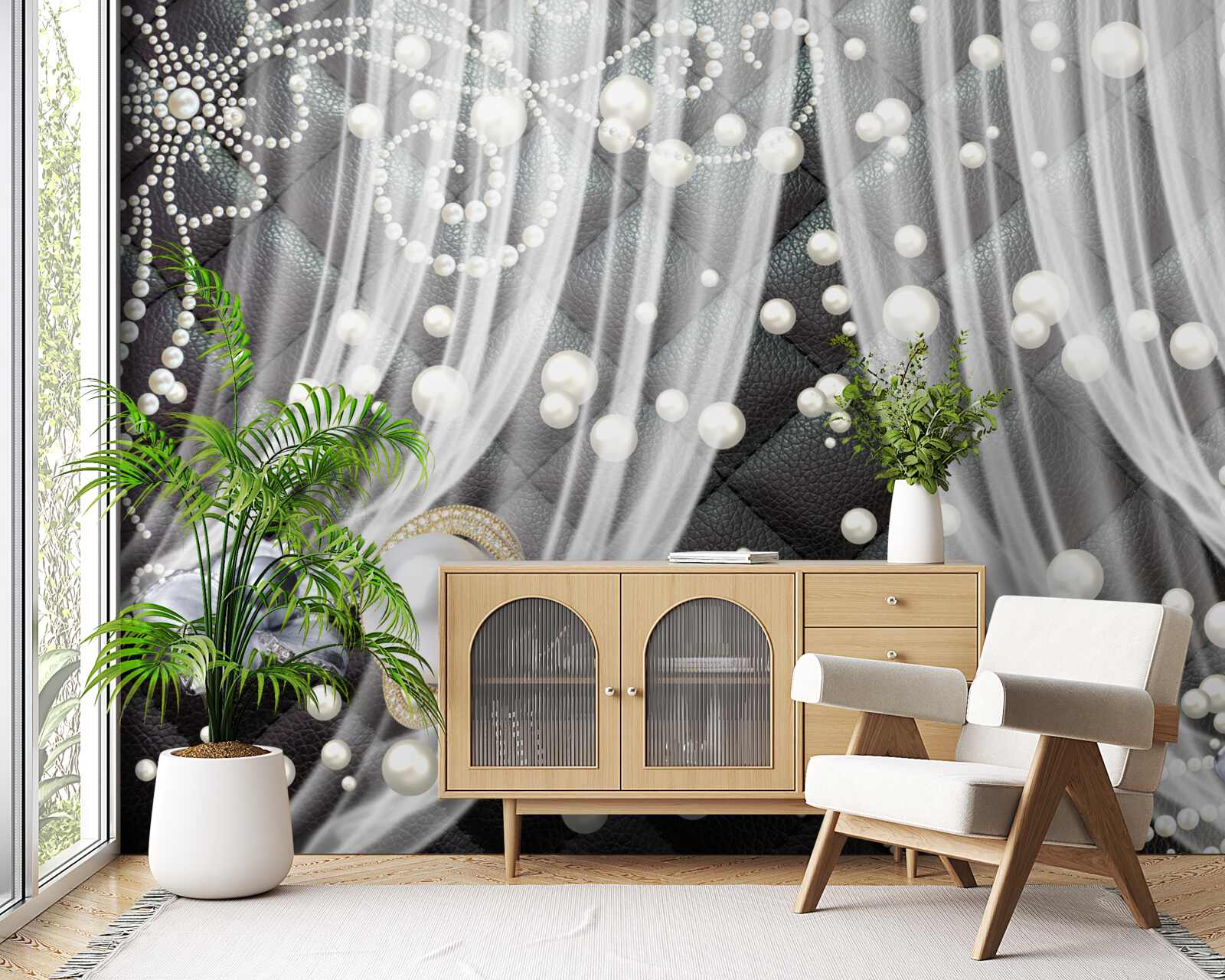 Fototapeta tyl posiaty bielymi diamantmi