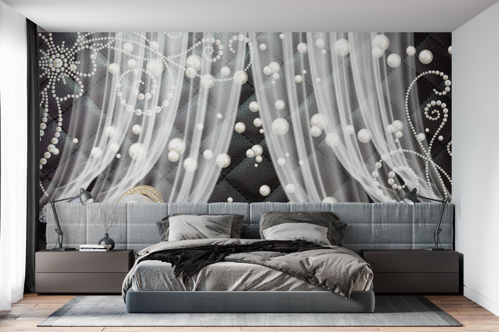 Fototapeta tyl posiaty bielymi diamantmi