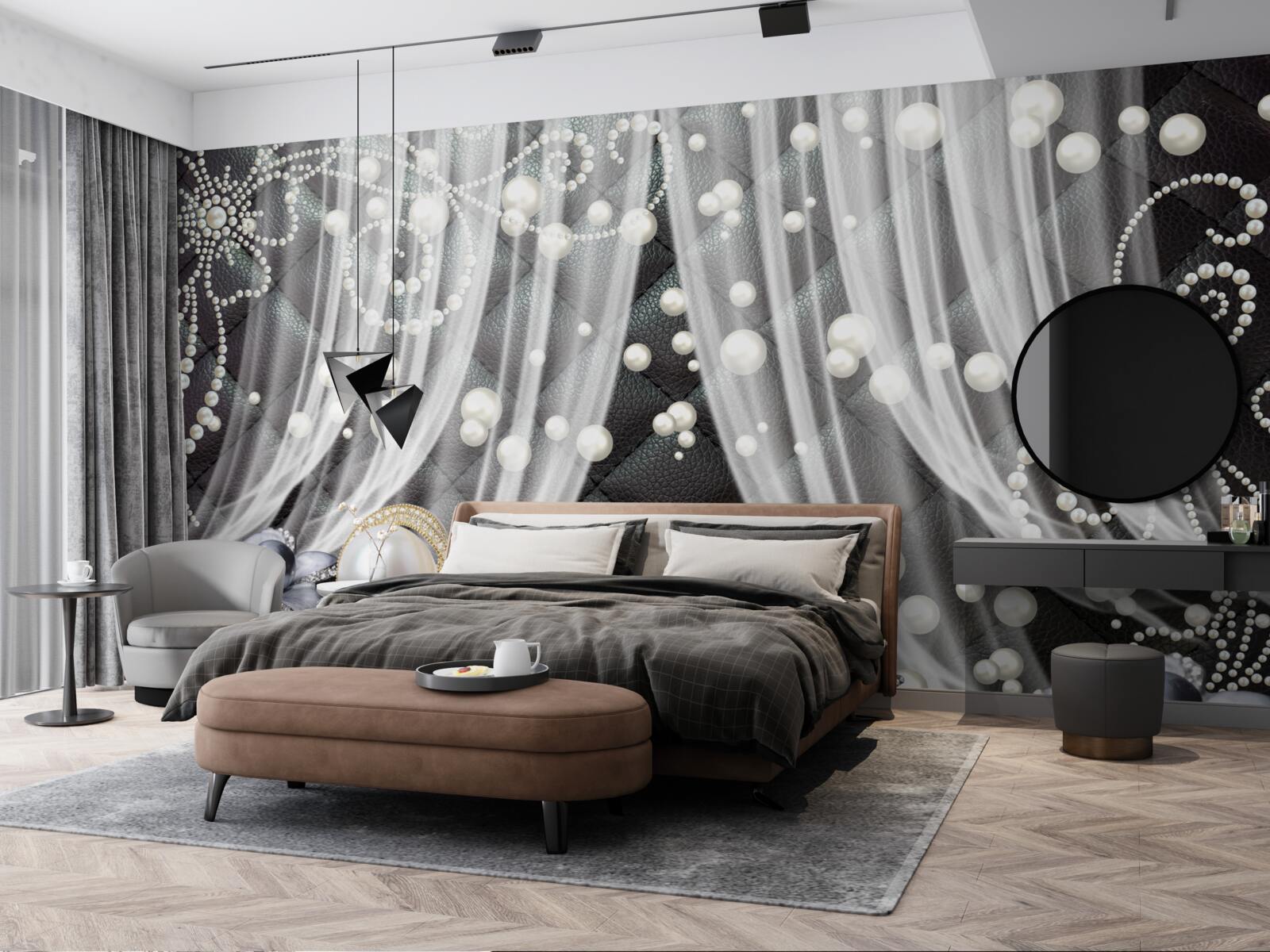 Fototapeta tyl posiaty bielymi diamantmi