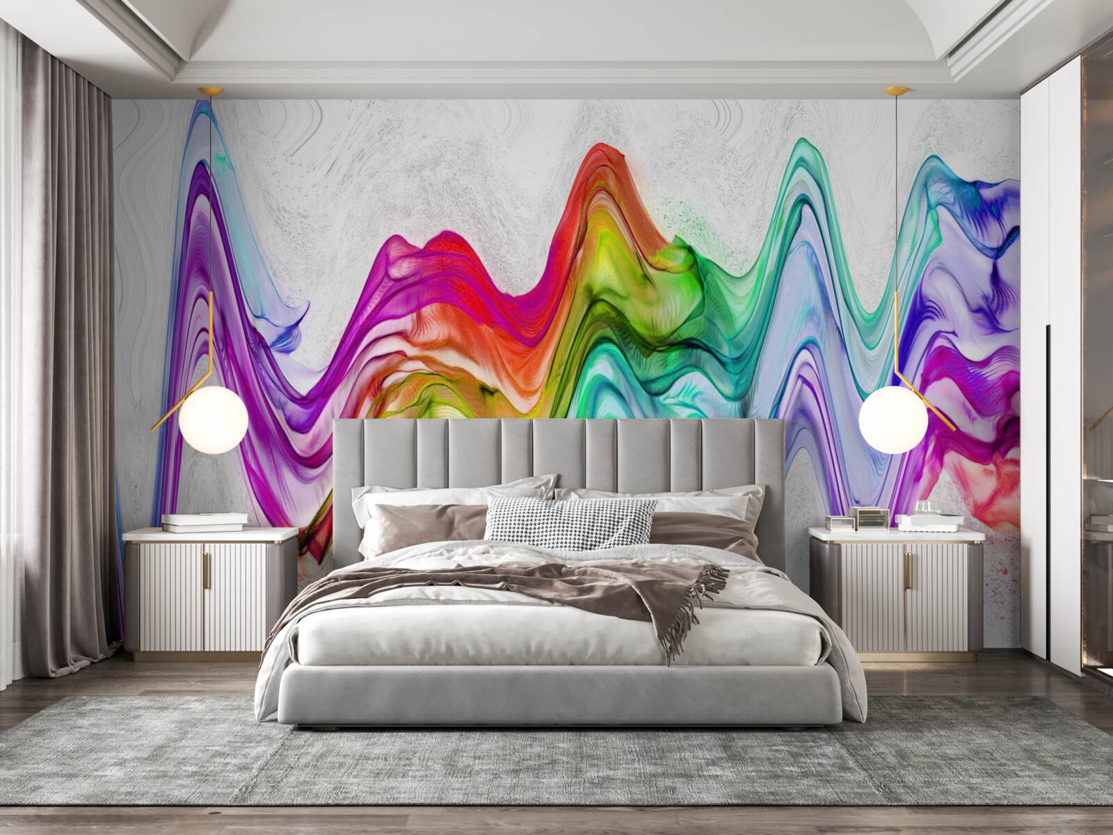 Fototapeta zvuková vlna spojená s jasnými čiarami