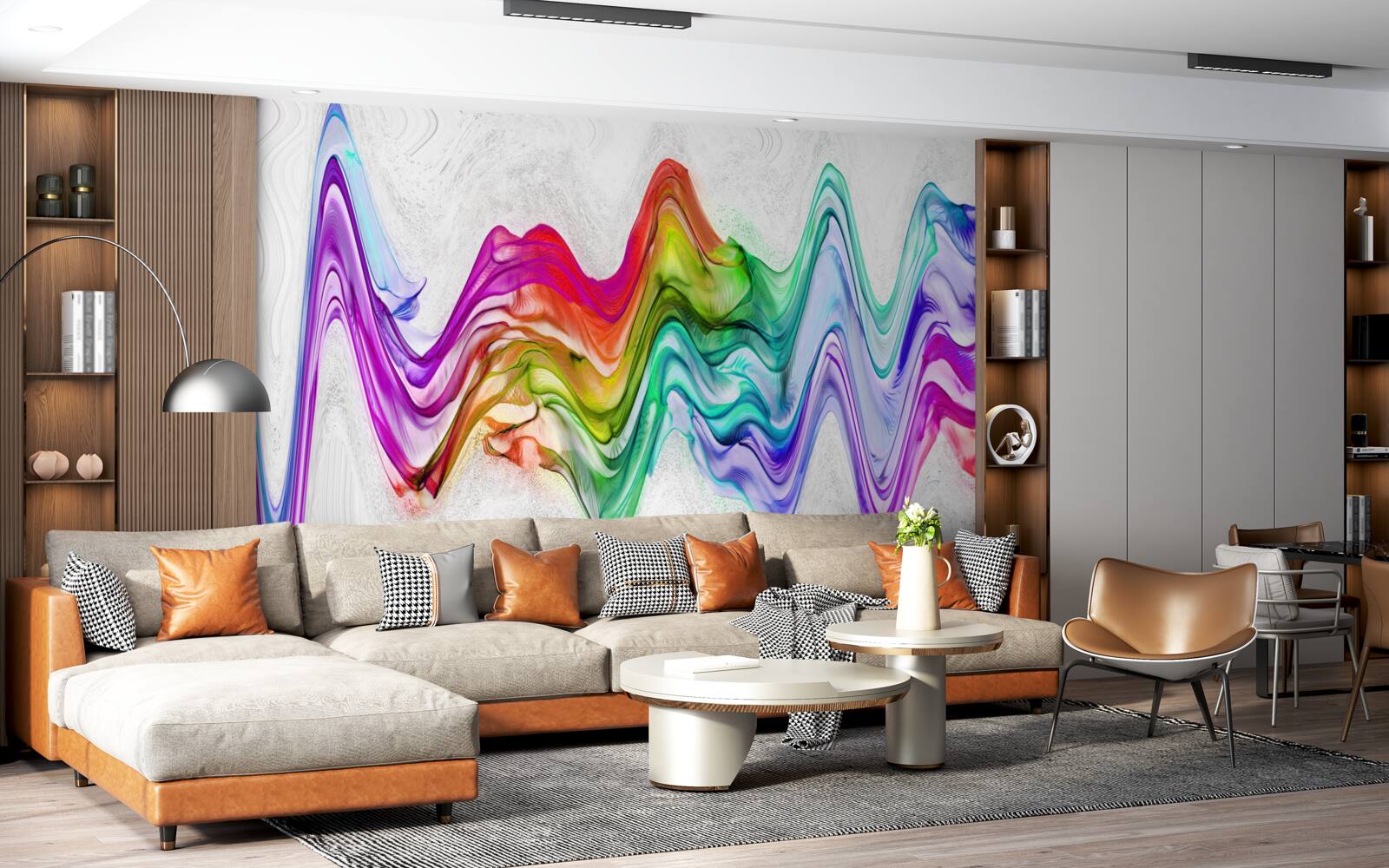 Fototapeta zvuková vlna spojená s jasnými čiarami