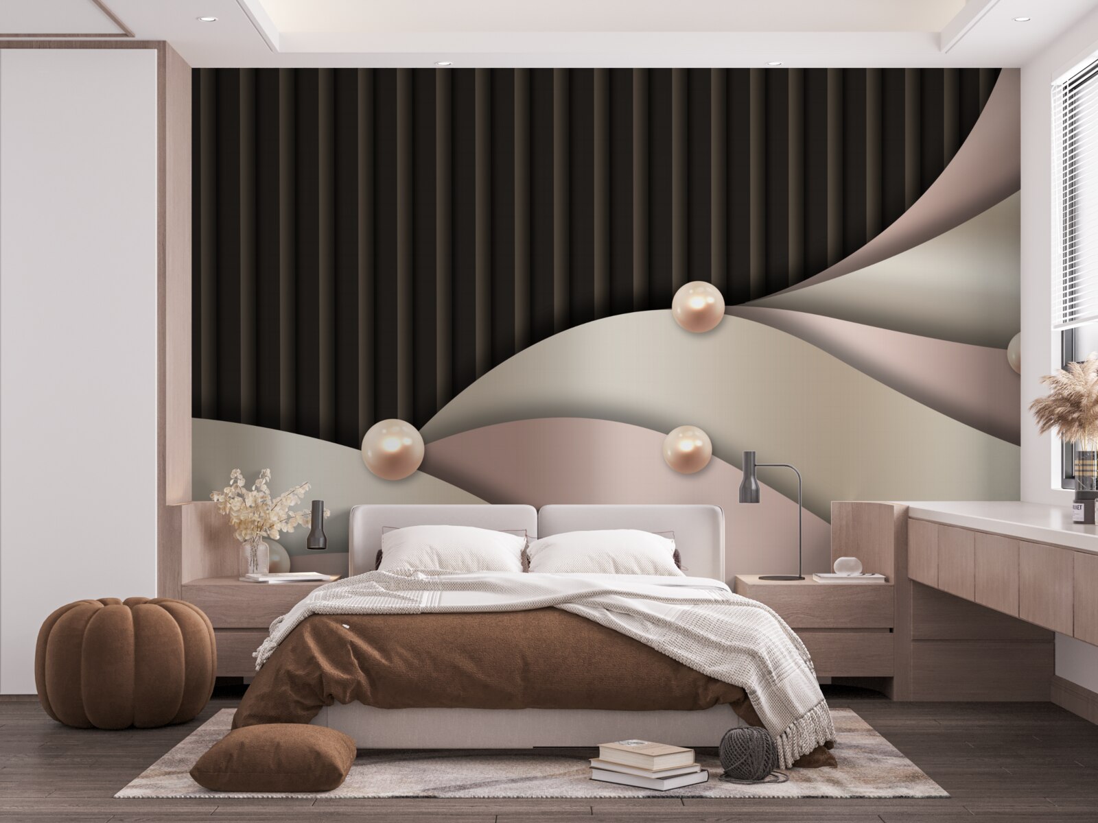 Fototapeta abstraktné zlaté perly na hodvábe