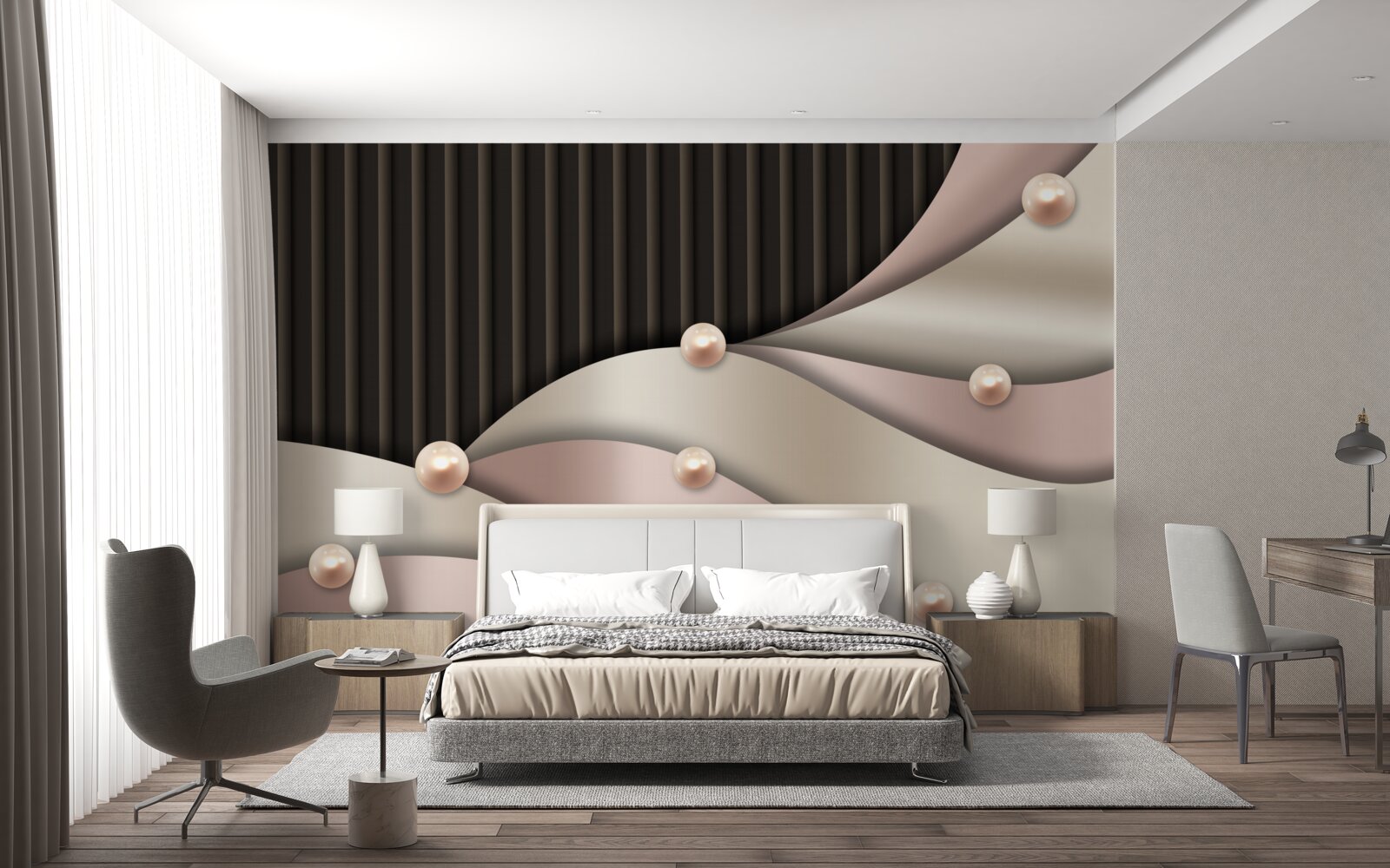 Fototapeta abstraktné zlaté perly na hodvábe