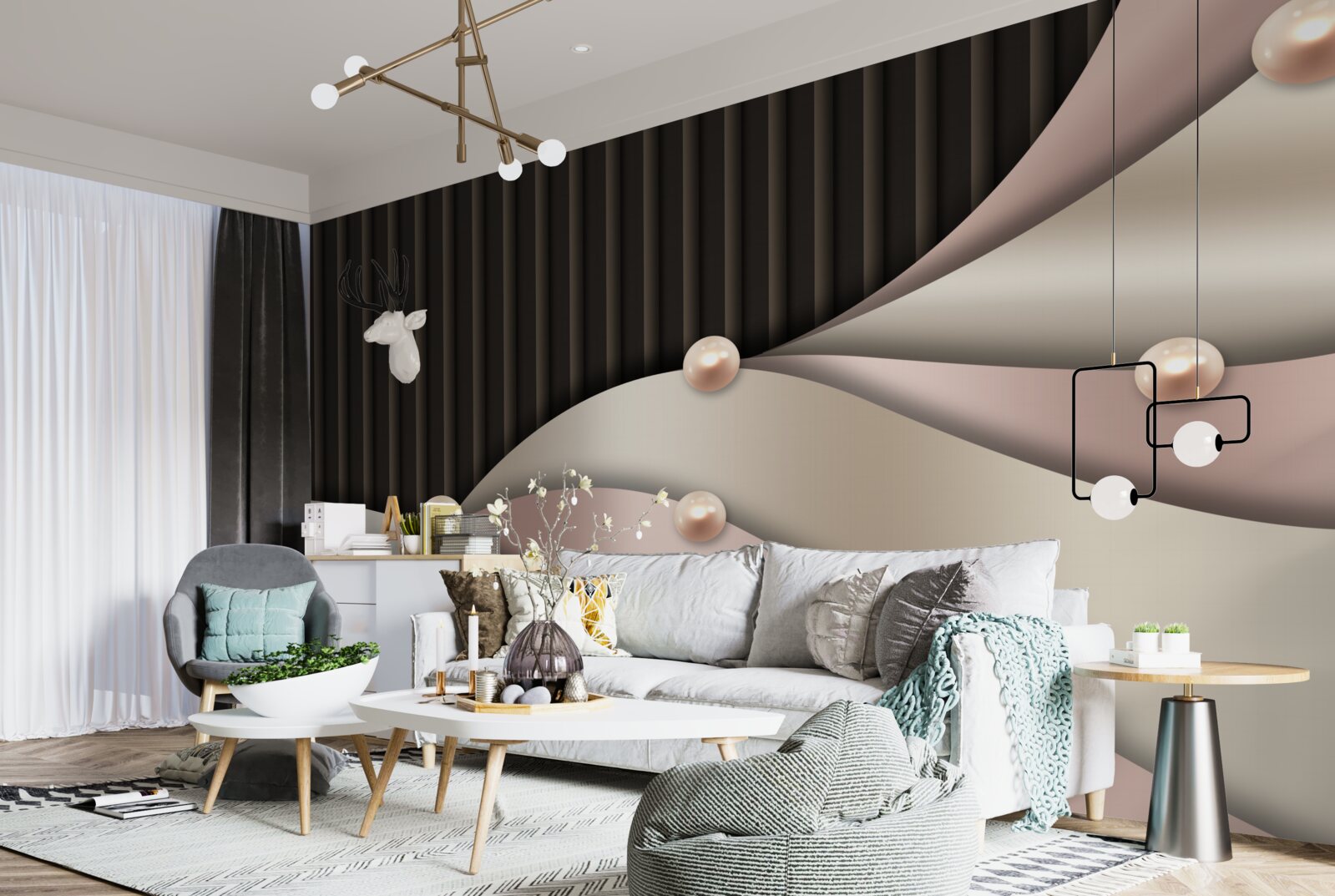 Fototapeta abstraktné zlaté perly na hodvábe