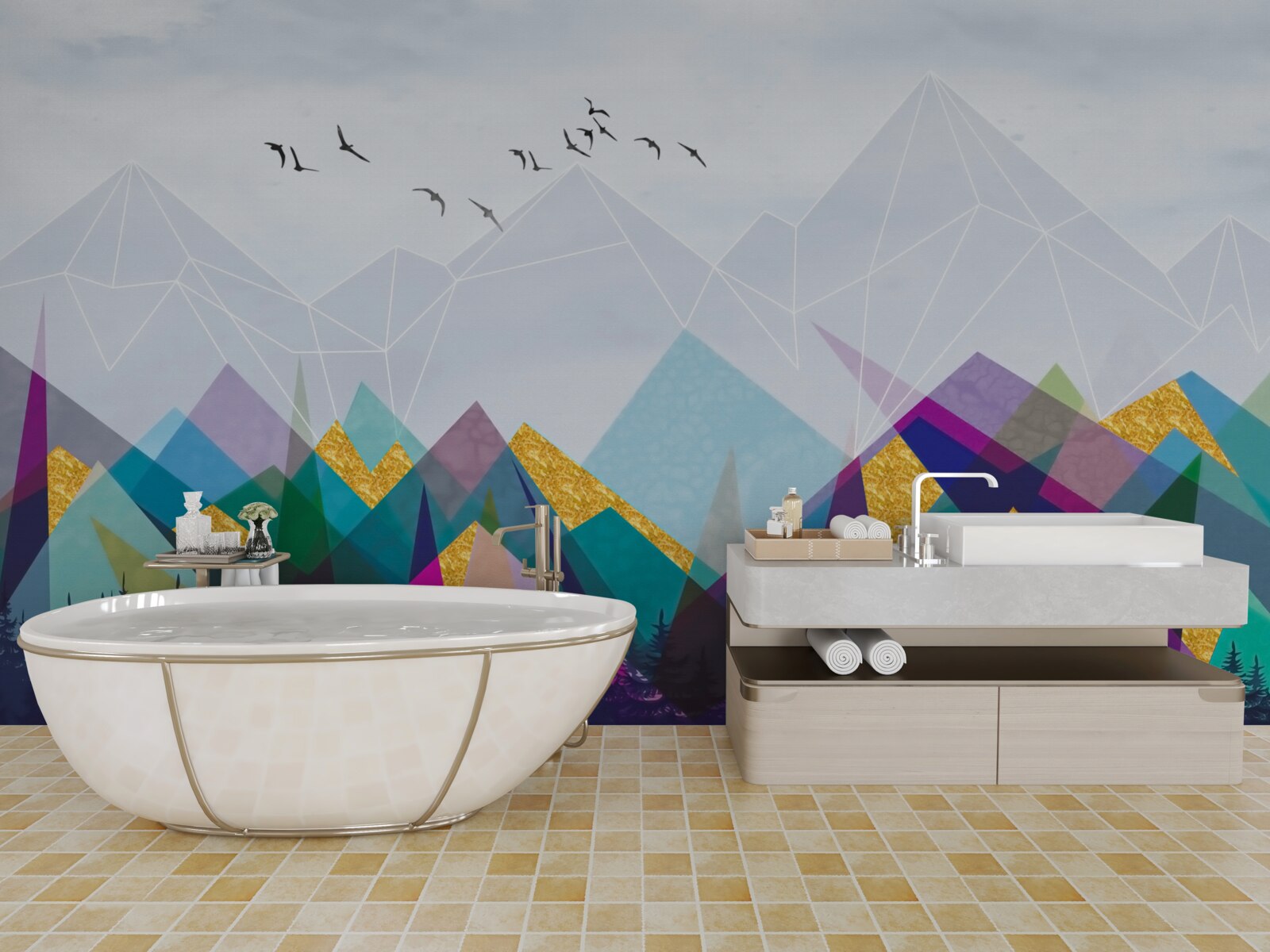 Fototapeta nejednoznačný les v horách