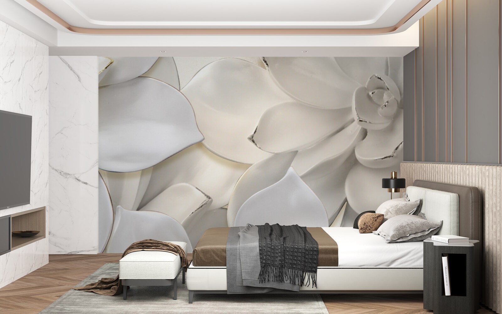 Fototapeta kvety biele ako porcelán