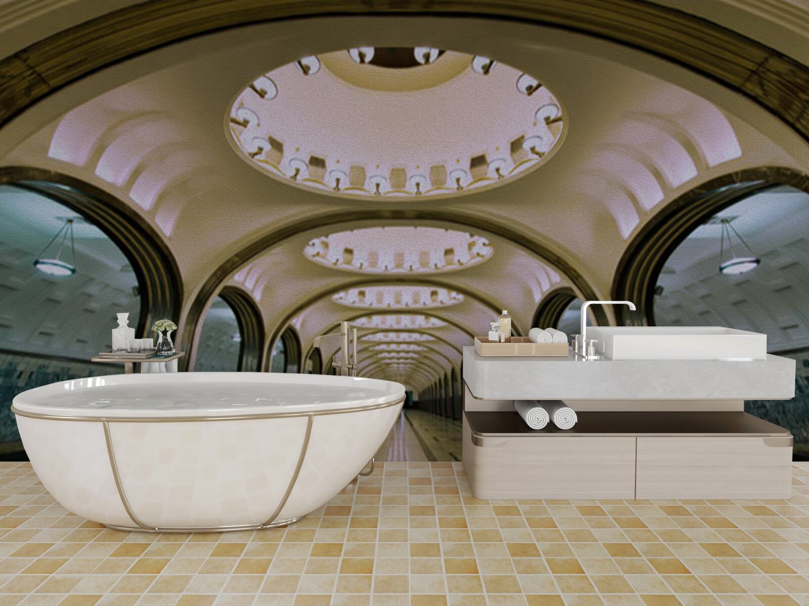 Fototapeta vizuálne znázornenie tunela metra