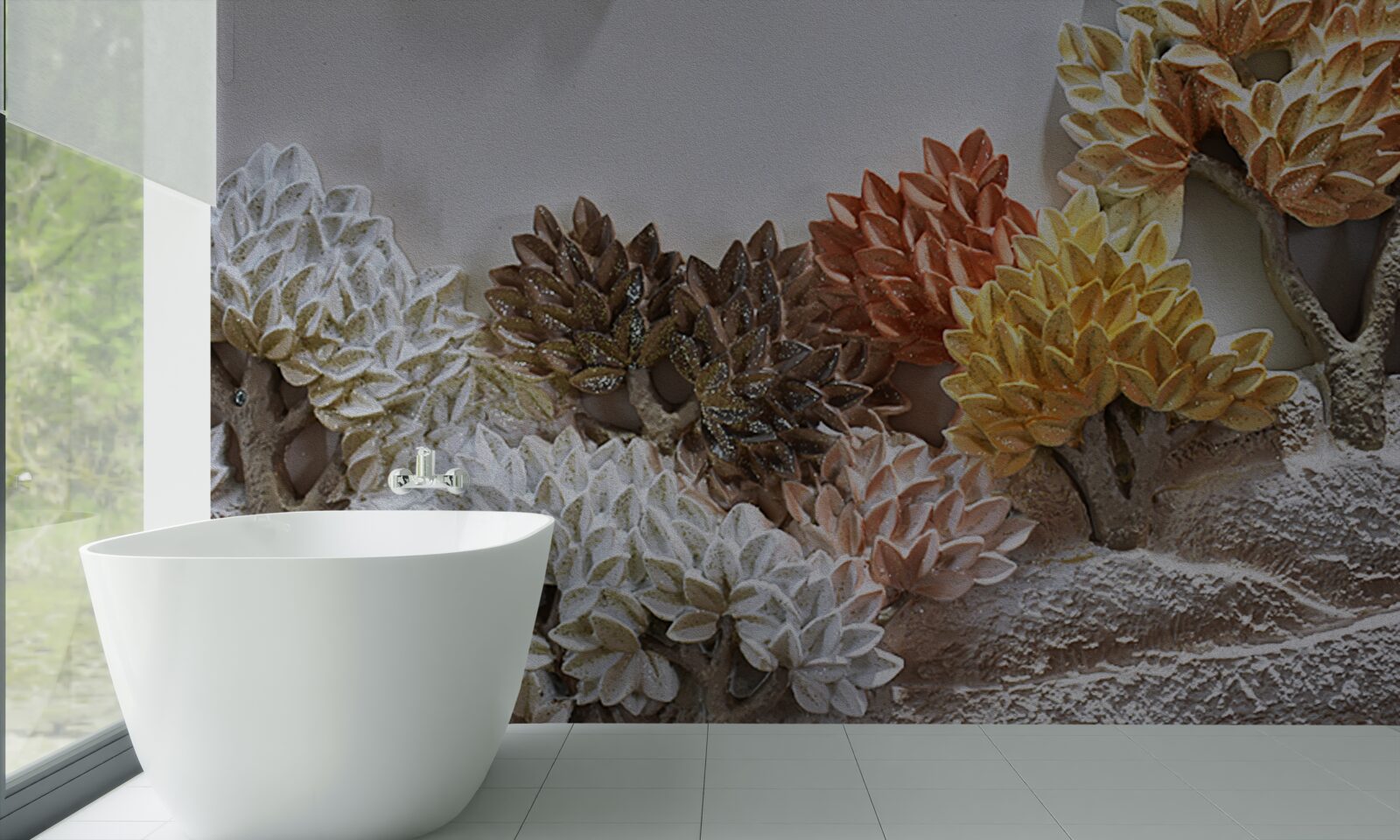 Fototapeta odtiene postele pripomínajú jeseň v chladnom lese