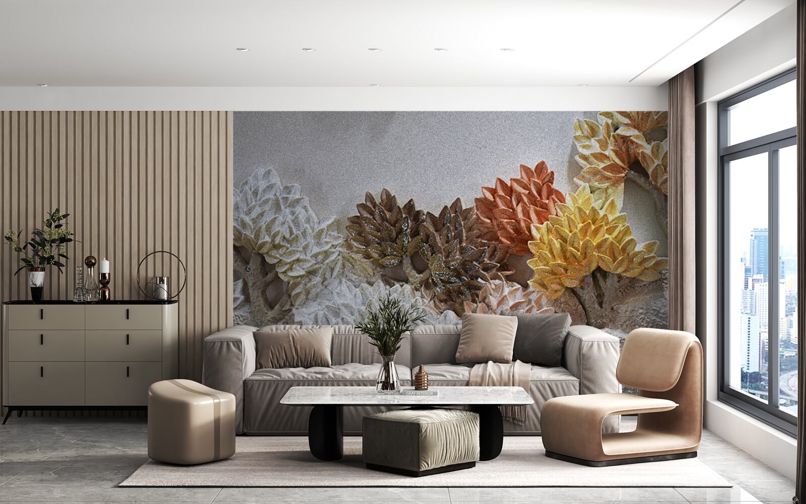 Fototapeta odtiene postele pripomínajú jeseň v chladnom lese