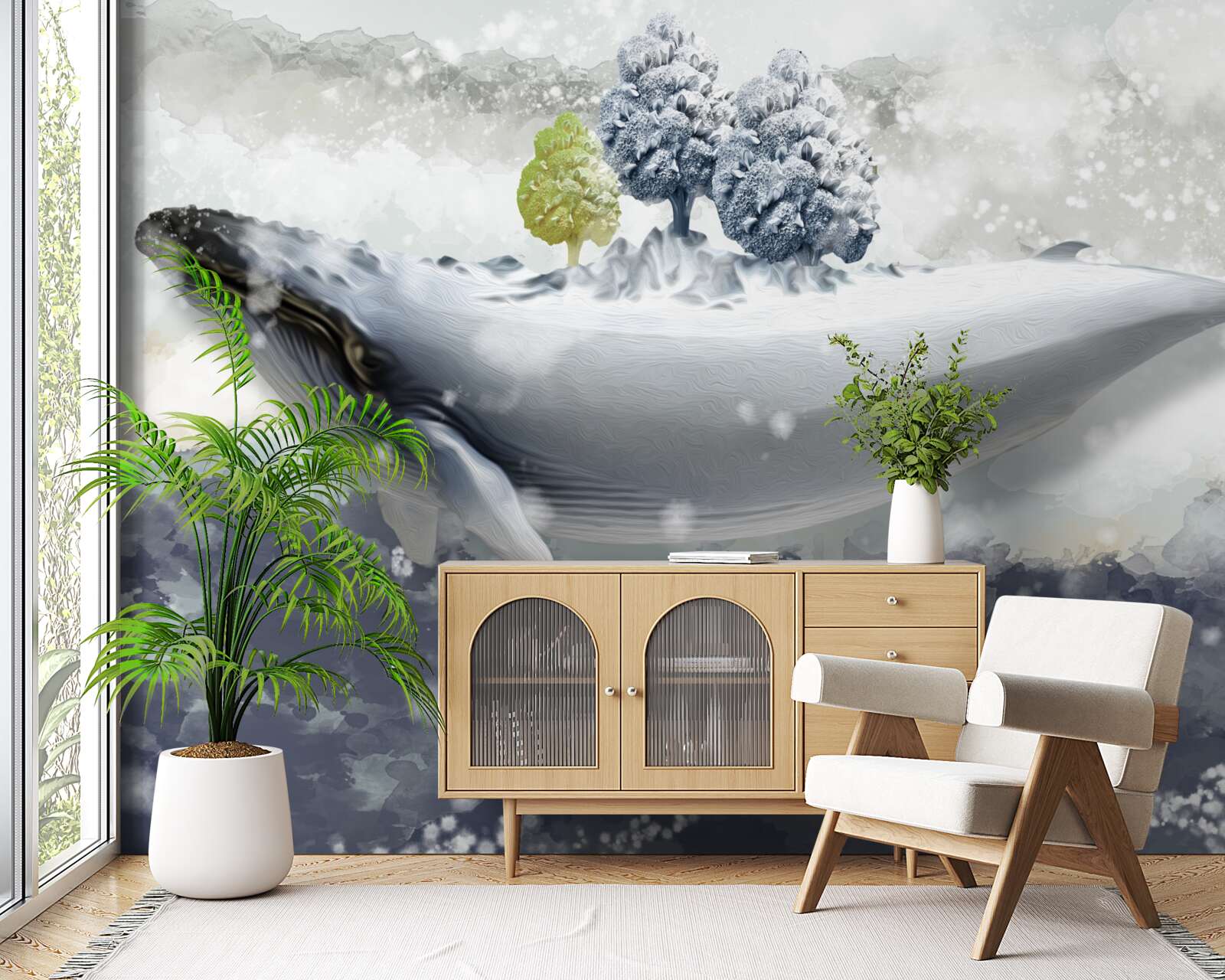 Fototapeta albínska veľryba v ľadovom mori