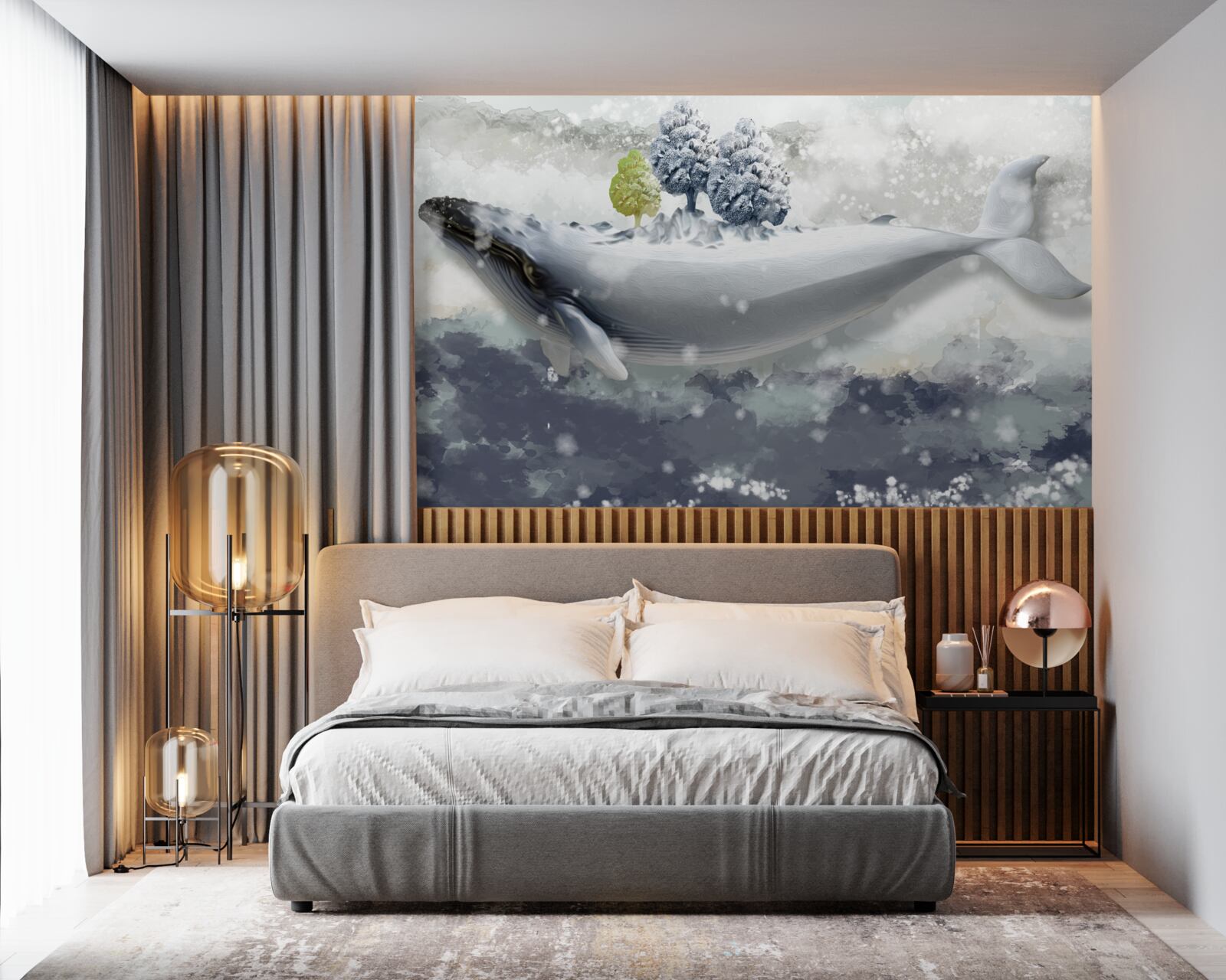 Fototapeta albínska veľryba v ľadovom mori