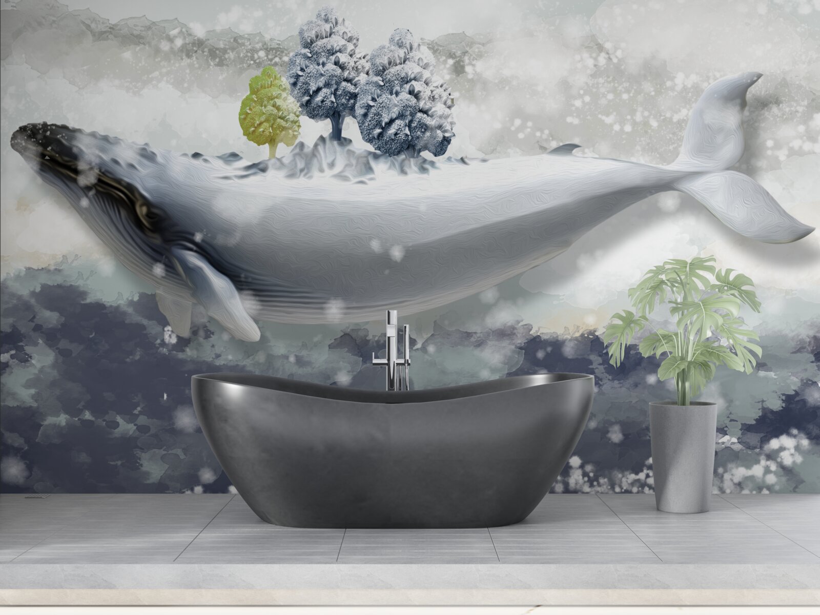 Fototapeta albínska veľryba v ľadovom mori