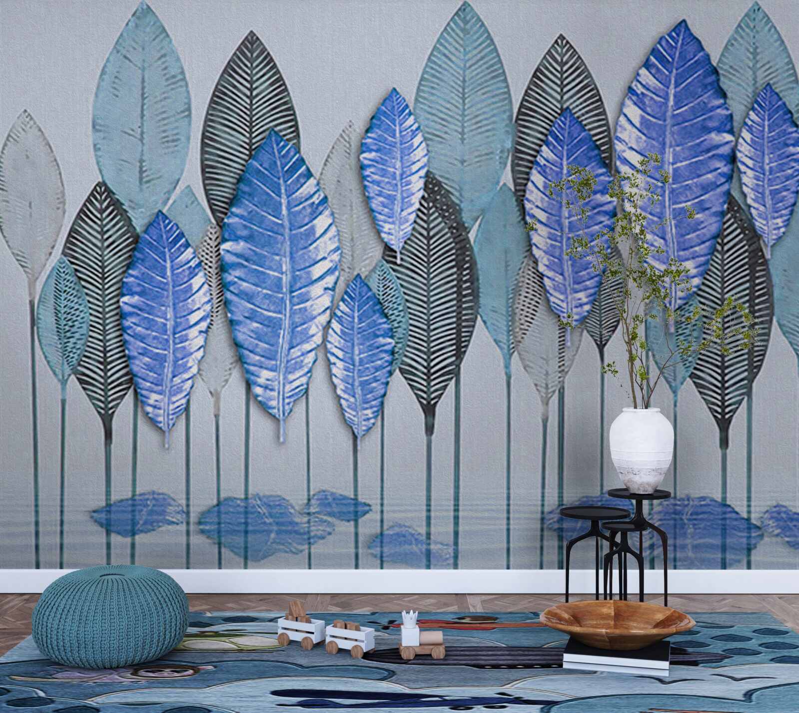 Fototapeta les ponorený do abstrakcie, pod závojom dažďa