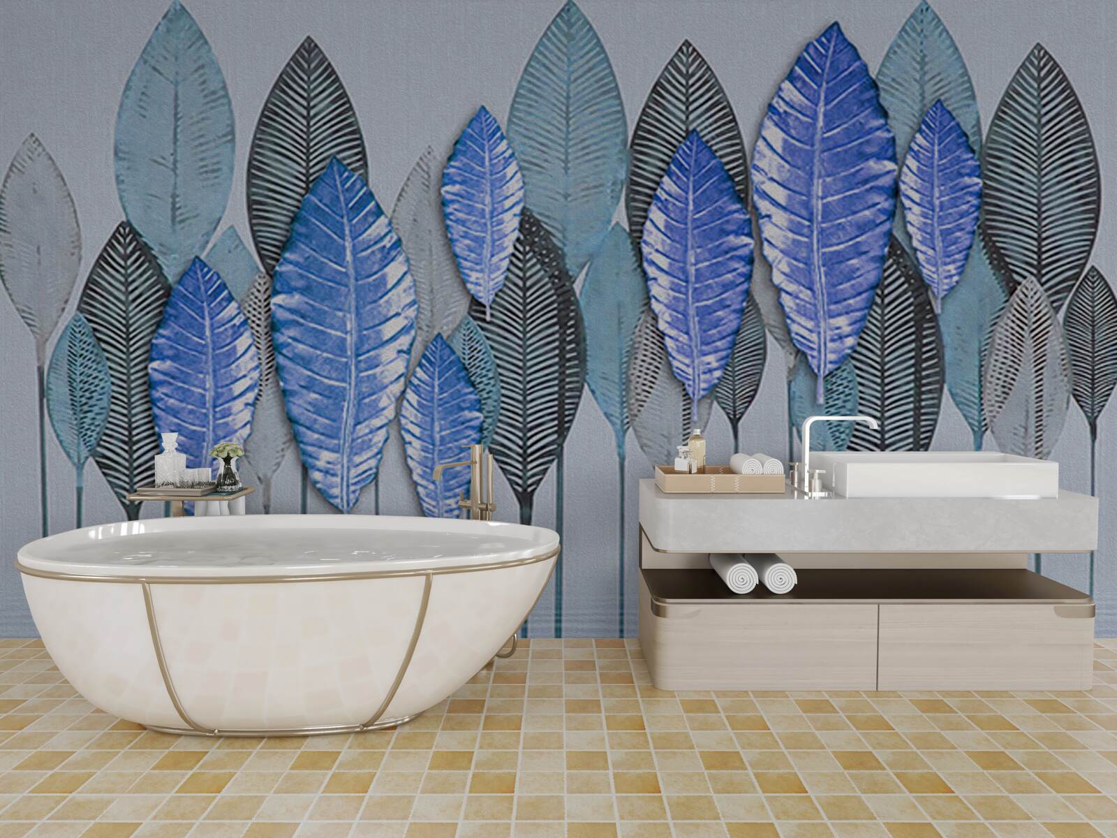 Fototapeta les ponorený do abstrakcie, pod závojom dažďa