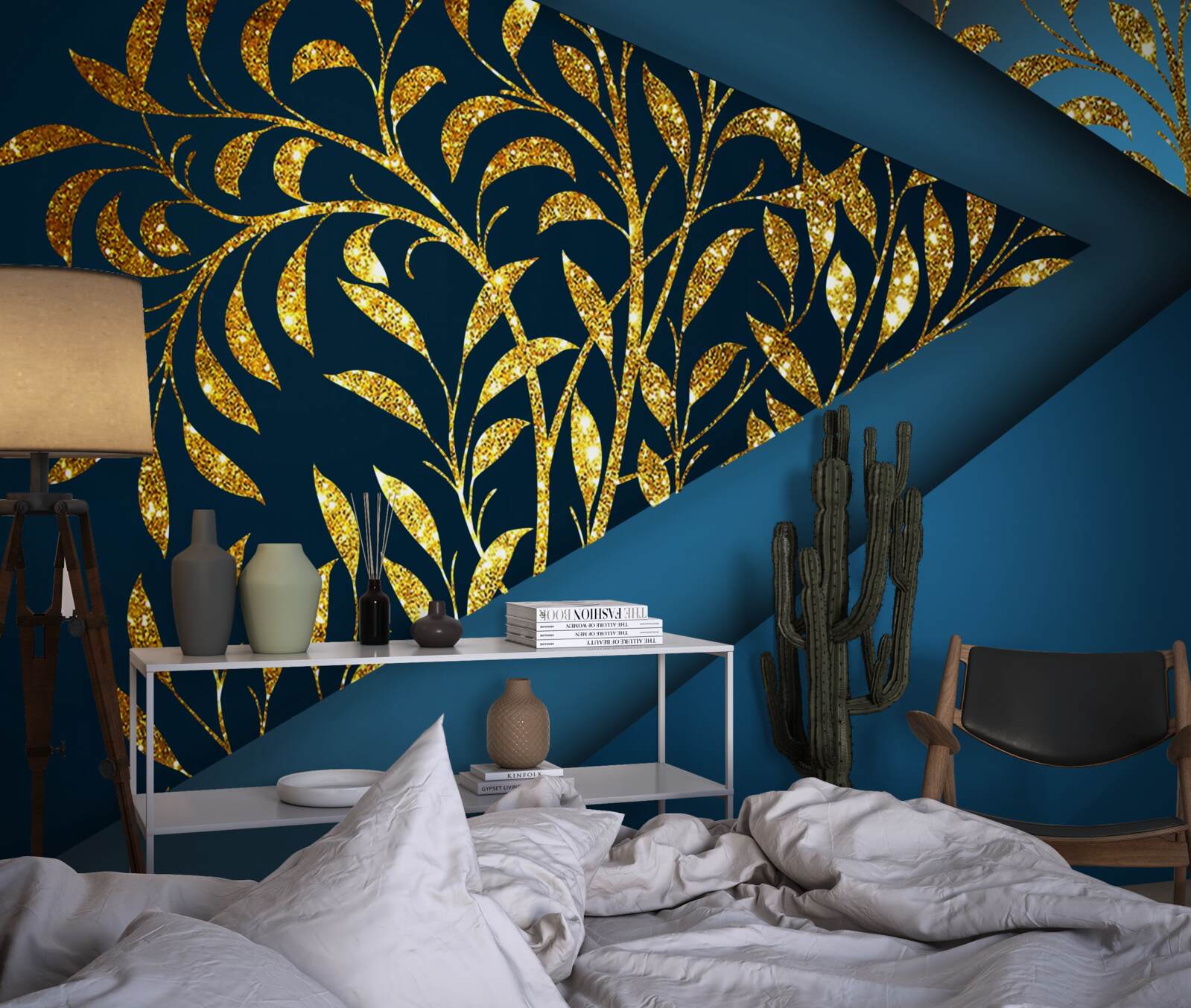 Fototapeta pšenica zlatisto svieti pod nočnou oblohou