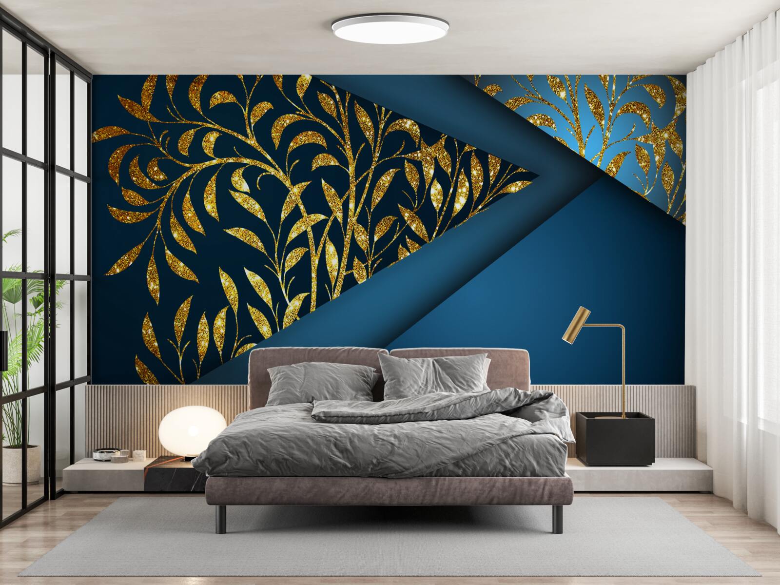 Fototapeta pšenica zlatisto svieti pod nočnou oblohou