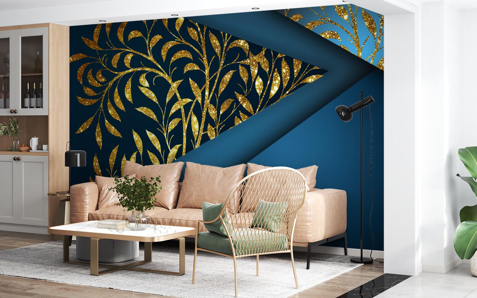 Fototapeta pšenica zlatisto svieti pod nočnou oblohou