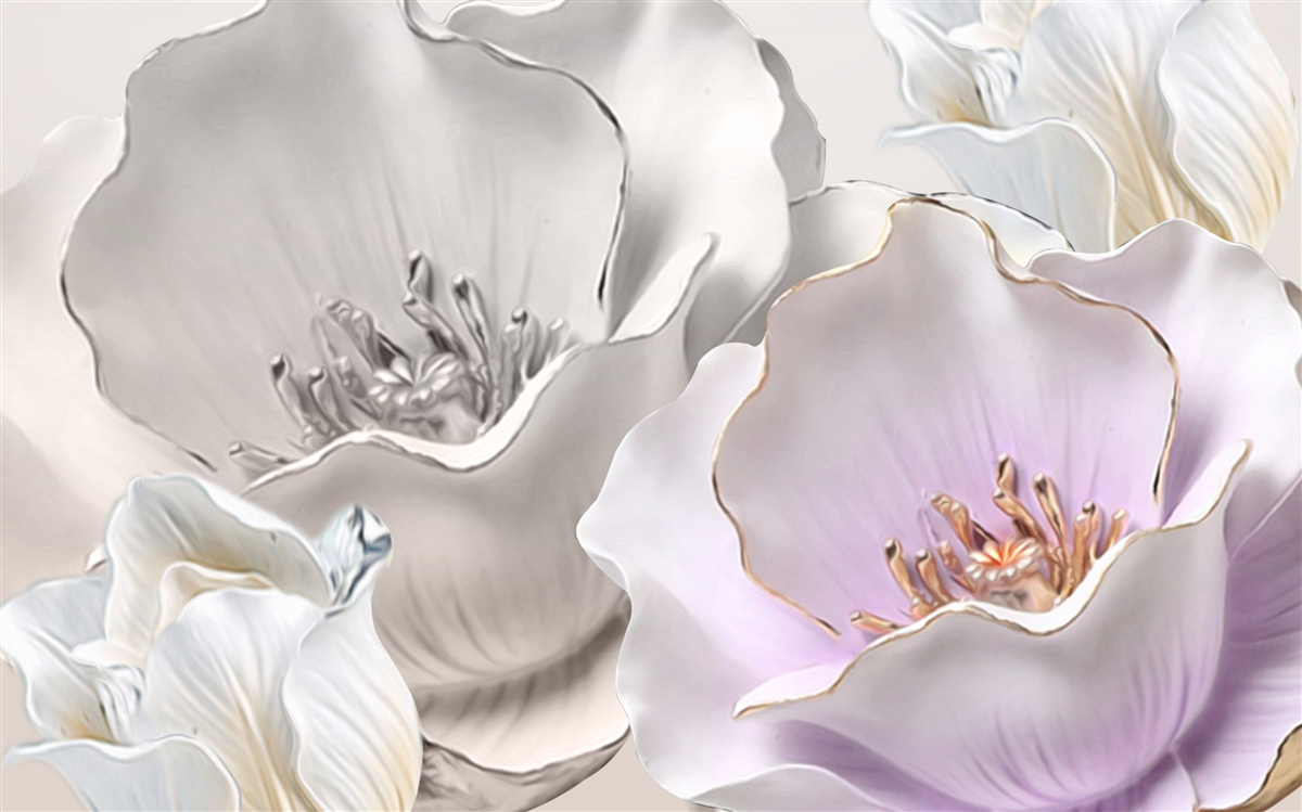 Fototapeta kvety pôvabné a biele ako porcelán