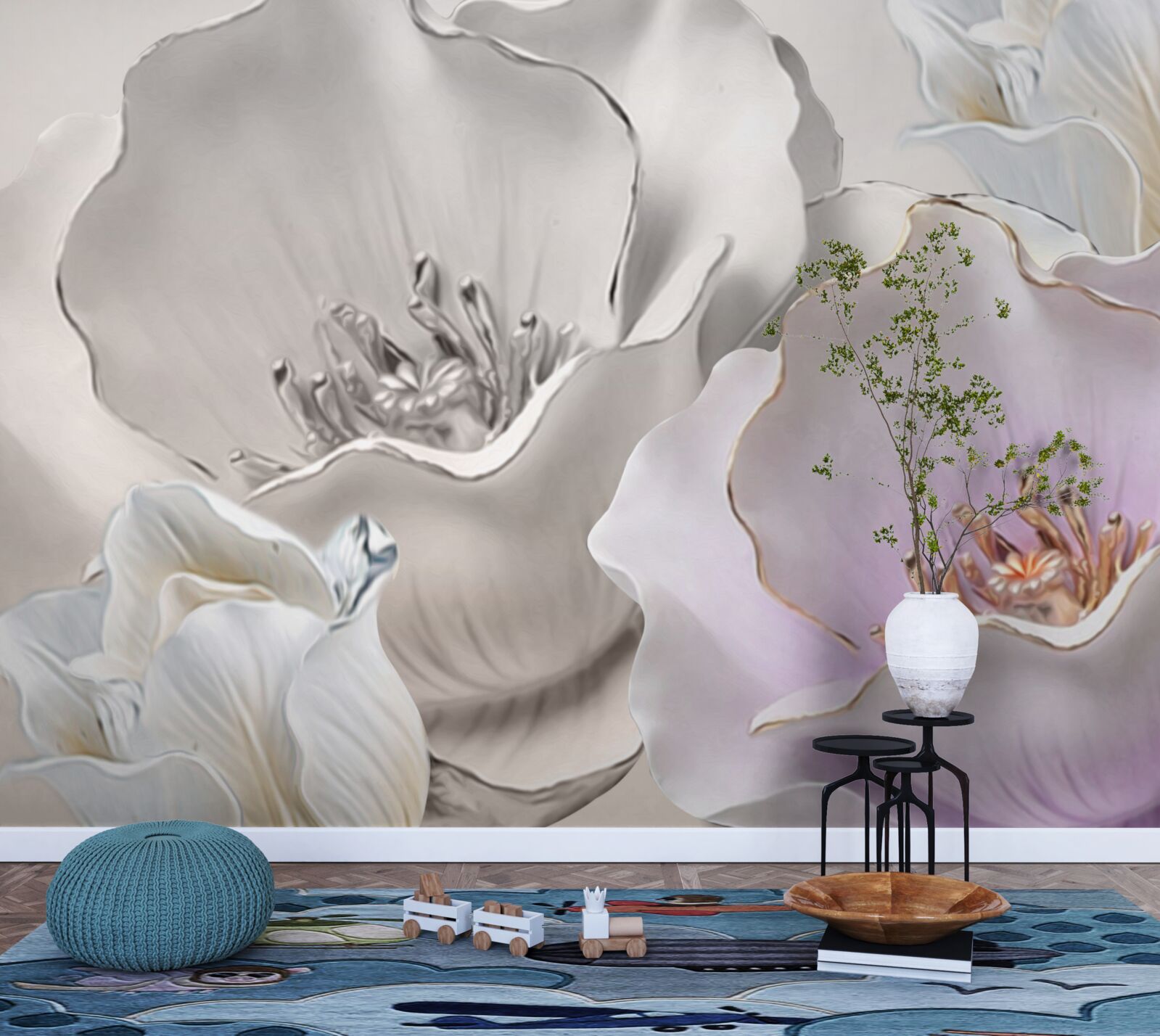 Fototapeta kvety pôvabné a biele ako porcelán