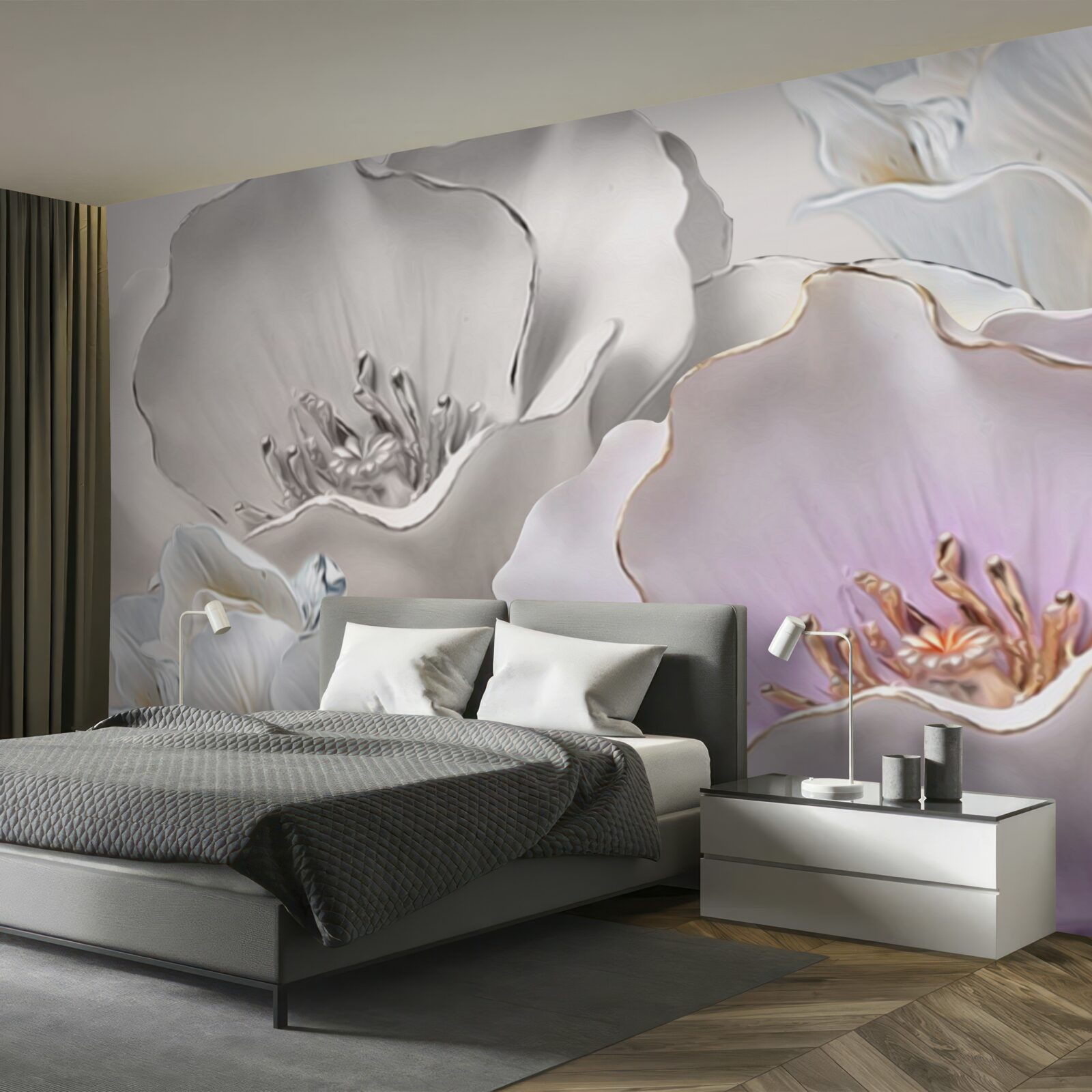 Fototapeta kvety pôvabné a biele ako porcelán