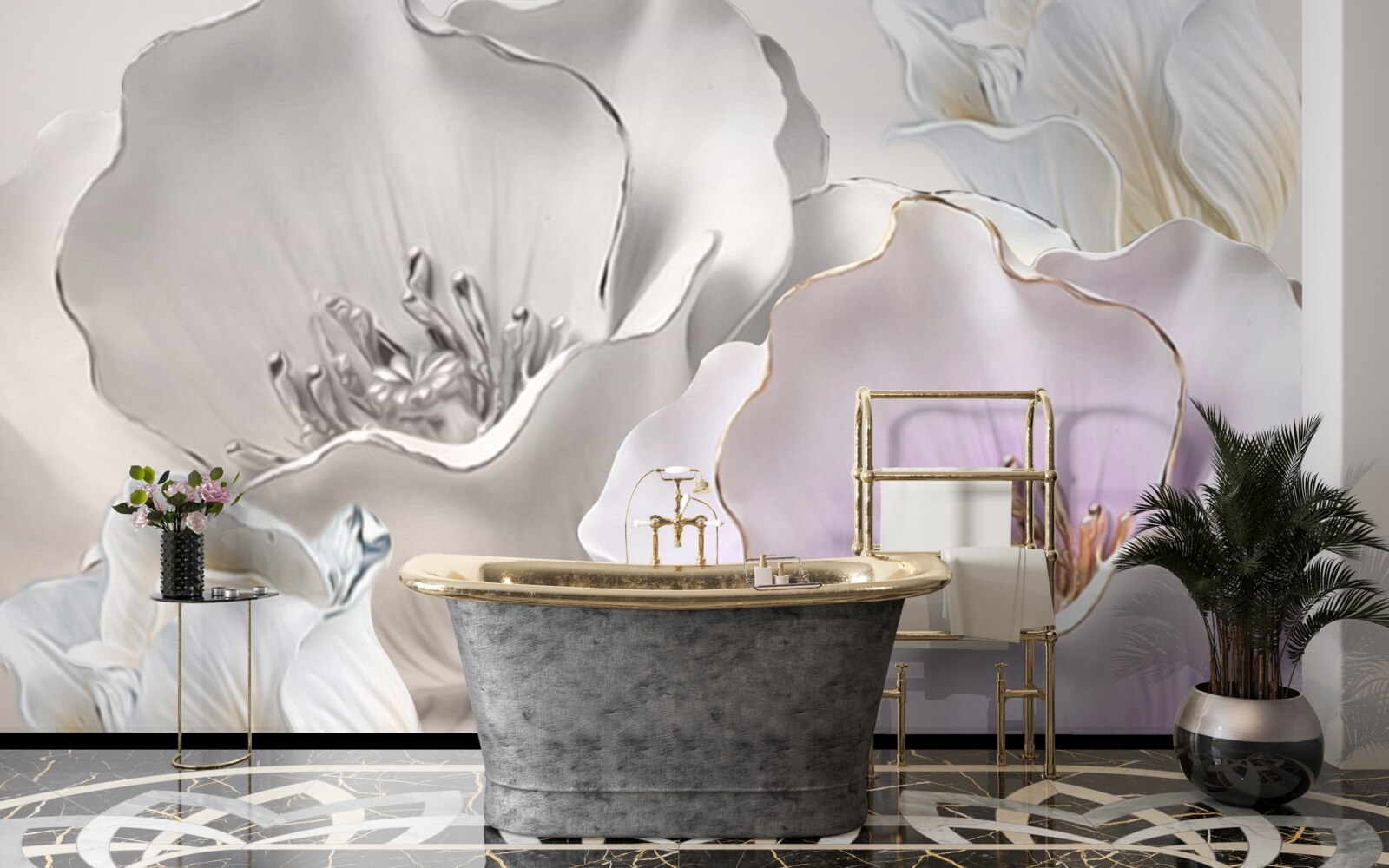 Fototapeta kvety pôvabné a biele ako porcelán