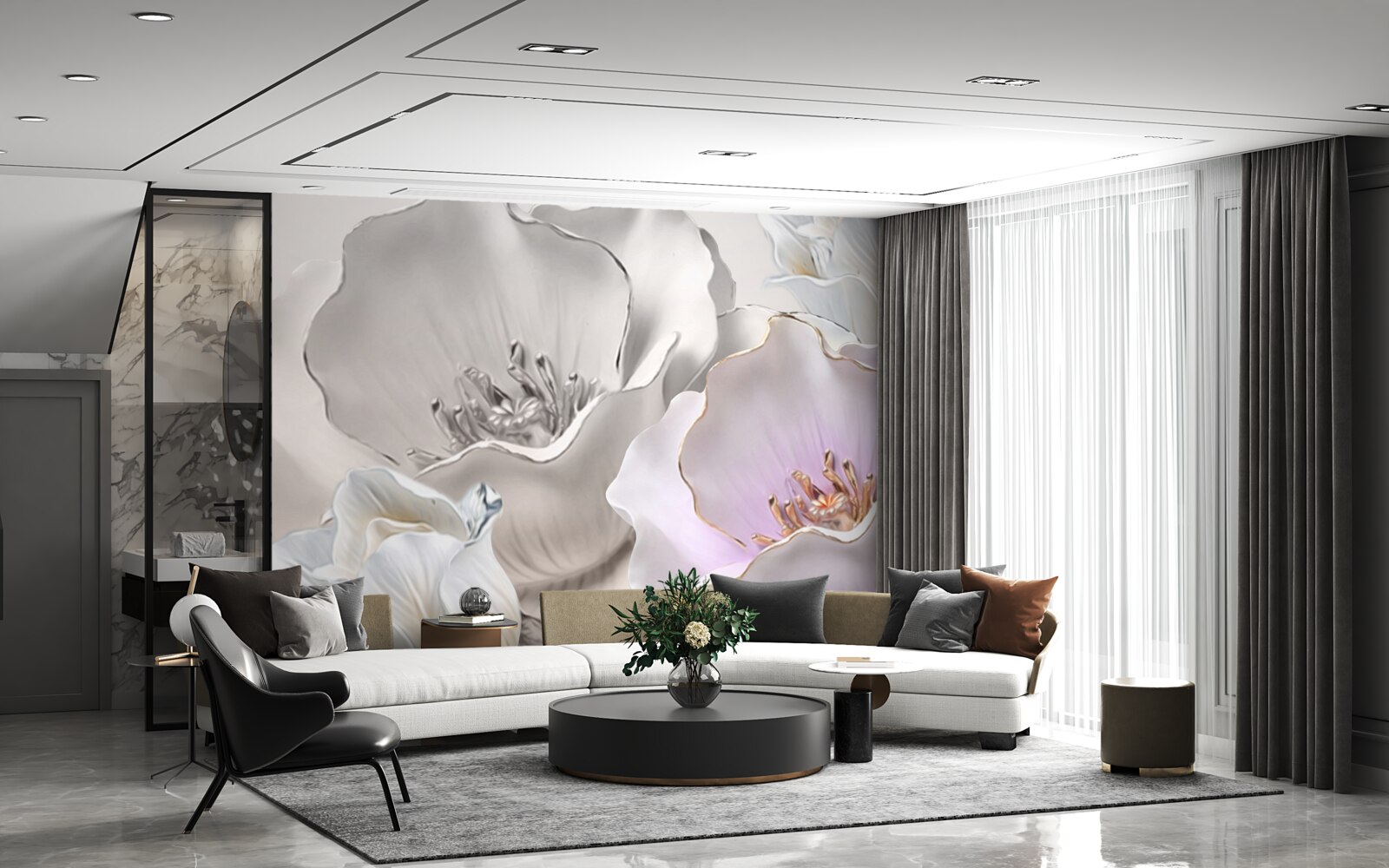 Fototapeta kvety pôvabné a biele ako porcelán