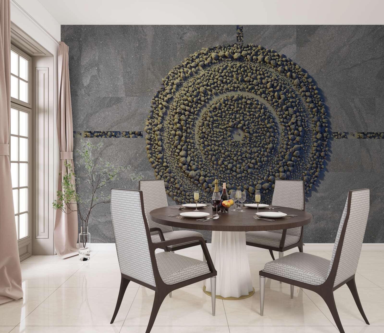 Fototapeta park so zeleným kruhovým vzhľadom