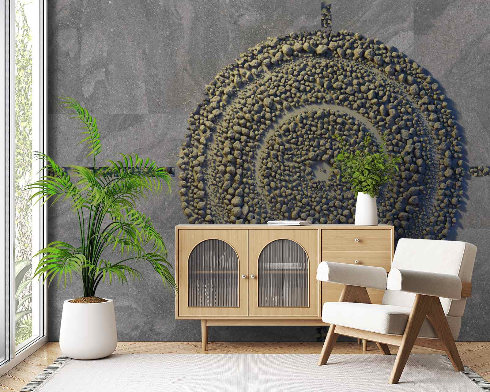 Fototapeta park so zeleným kruhovým vzhľadom