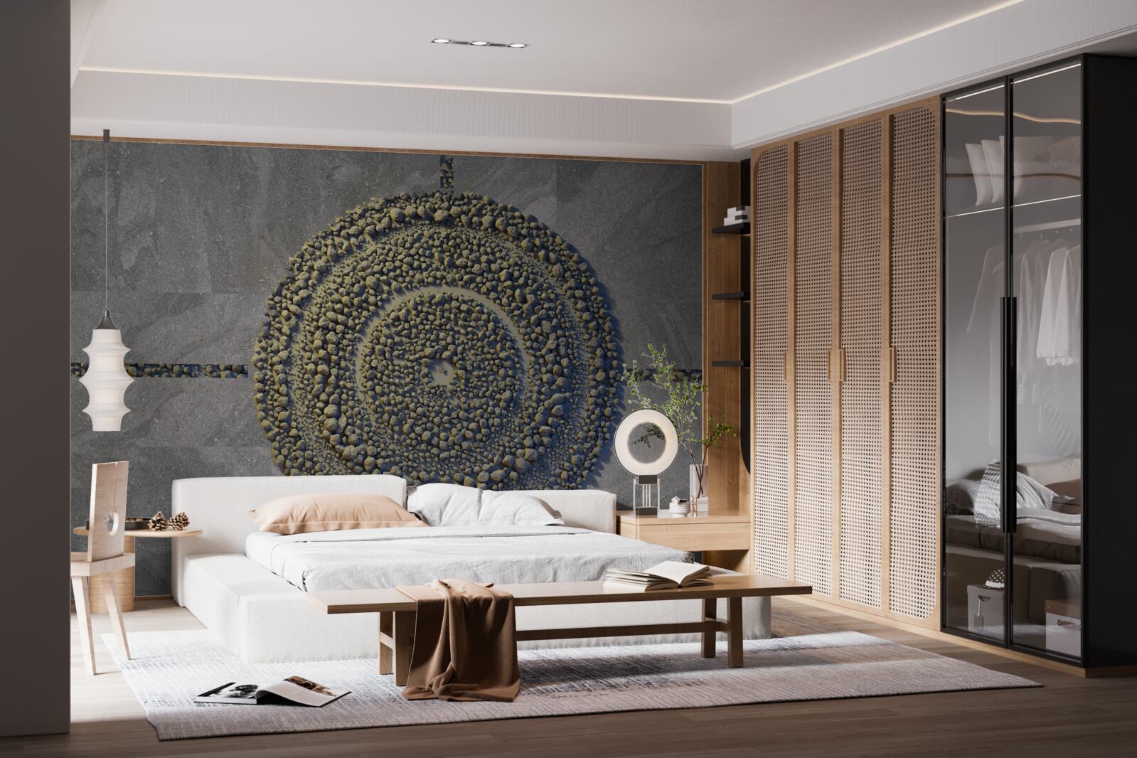 Fototapeta park so zeleným kruhovým vzhľadom