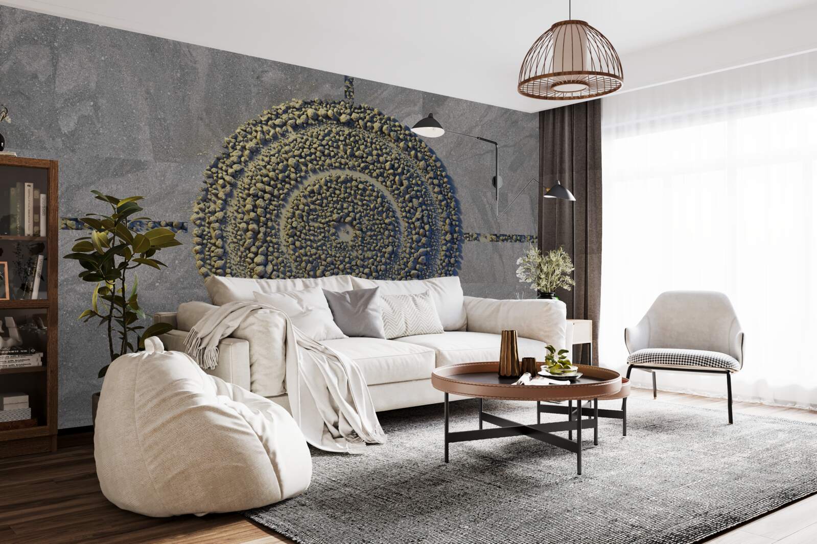 Fototapeta park so zeleným kruhovým vzhľadom