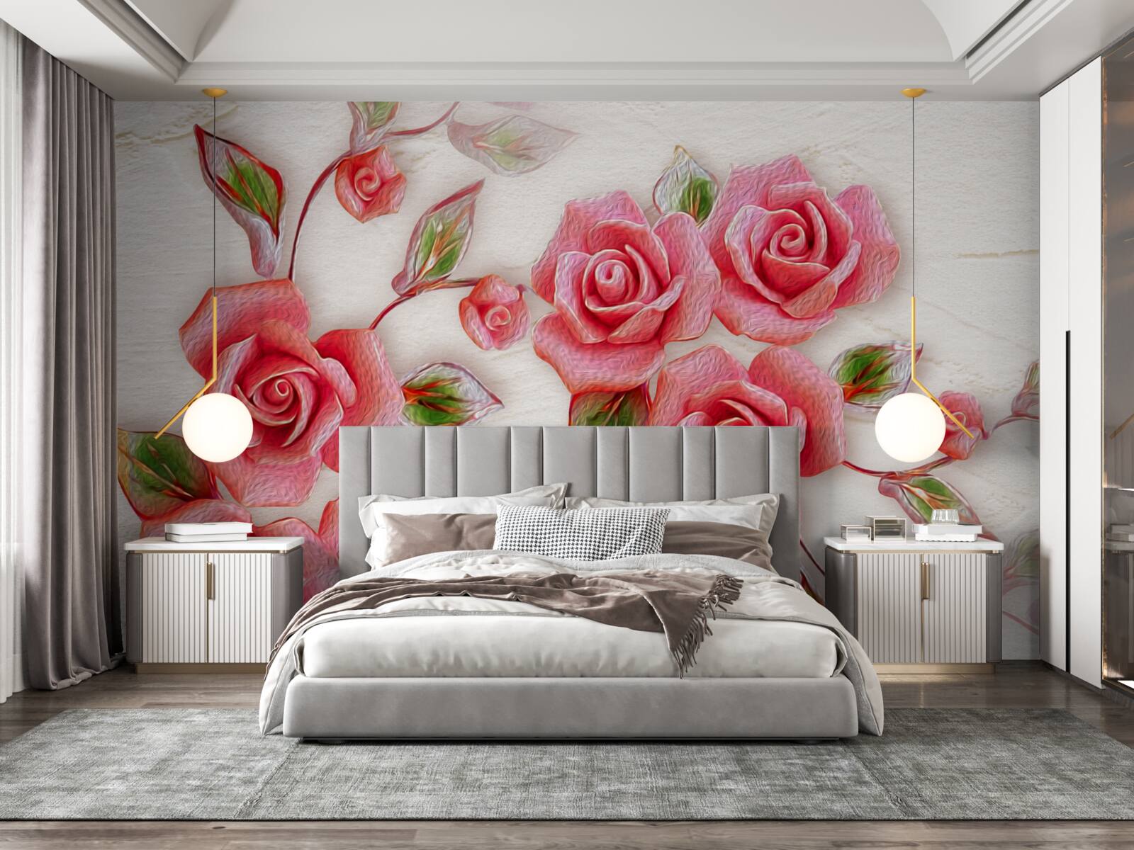 Fototapeta na konári kvitla ružová čajová ruža